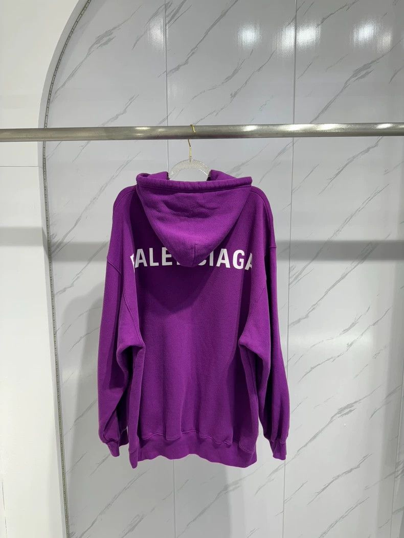 Balenciaga Balenciaga Purple Back Logo Hoodie Size US S / EU 44-46 / 1 - 2 Thumbnail