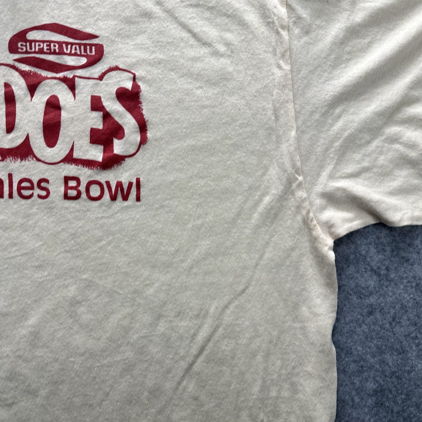 TEE JAYS VINTAGE Ohio Valley Tornadoes Graphic Shirt Mens XL Beige 80s Super Valu SS Crew Neck Graphic Print Sports Tee Jays Tee Shirts Size US XL / EU 56 / 4 - 7 Thumbnail