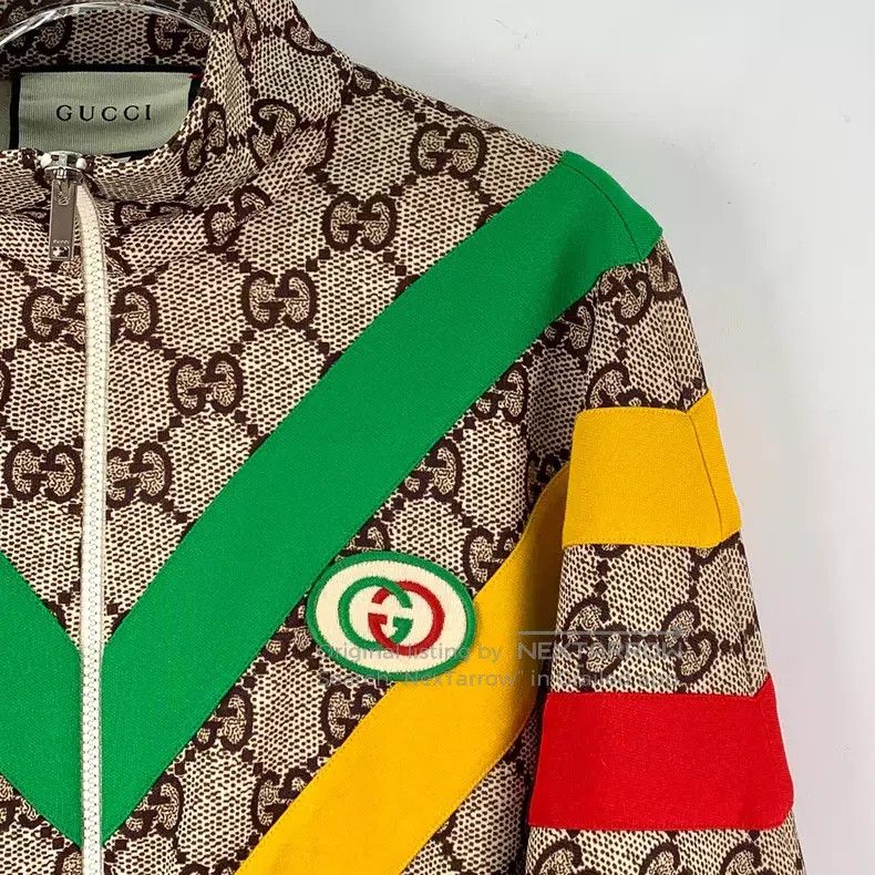 Gucci Gucci Color-blocked striped logo jacquard full print stand Size US L / EU 52-54 / 3 - 3 Thumbnail
