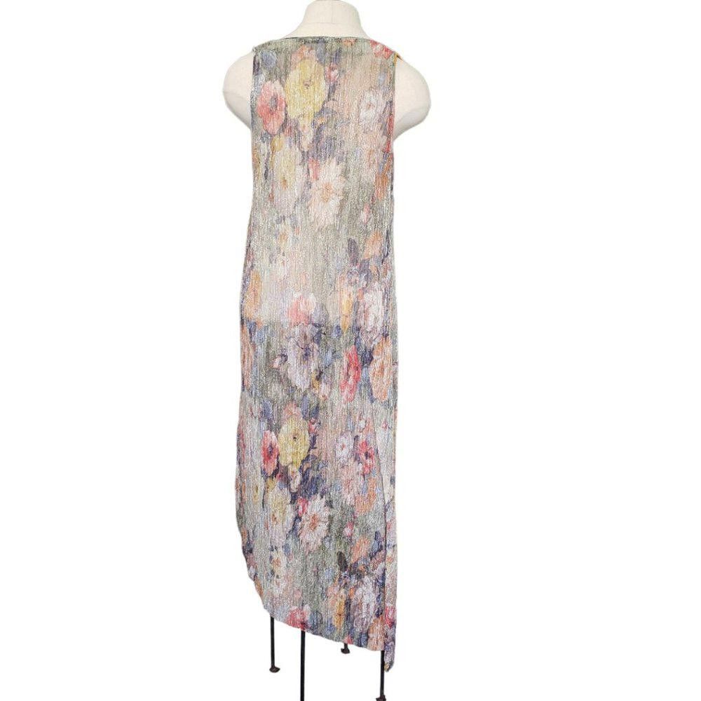 Zara CT341 Zara Floral A-symmetrical Dress L Size L / US 10 / IT 46 - 3 Thumbnail