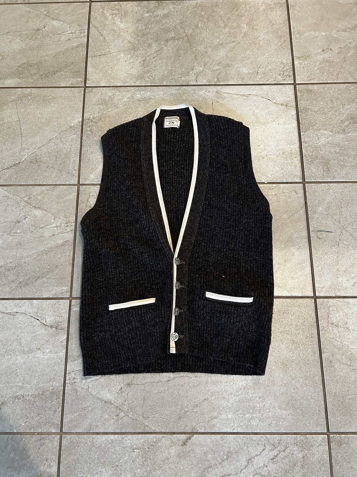 McGregor × Vintage Vintage brown cardigan Size US L / EU 52-54 / 3 - 1 Thumbnail
