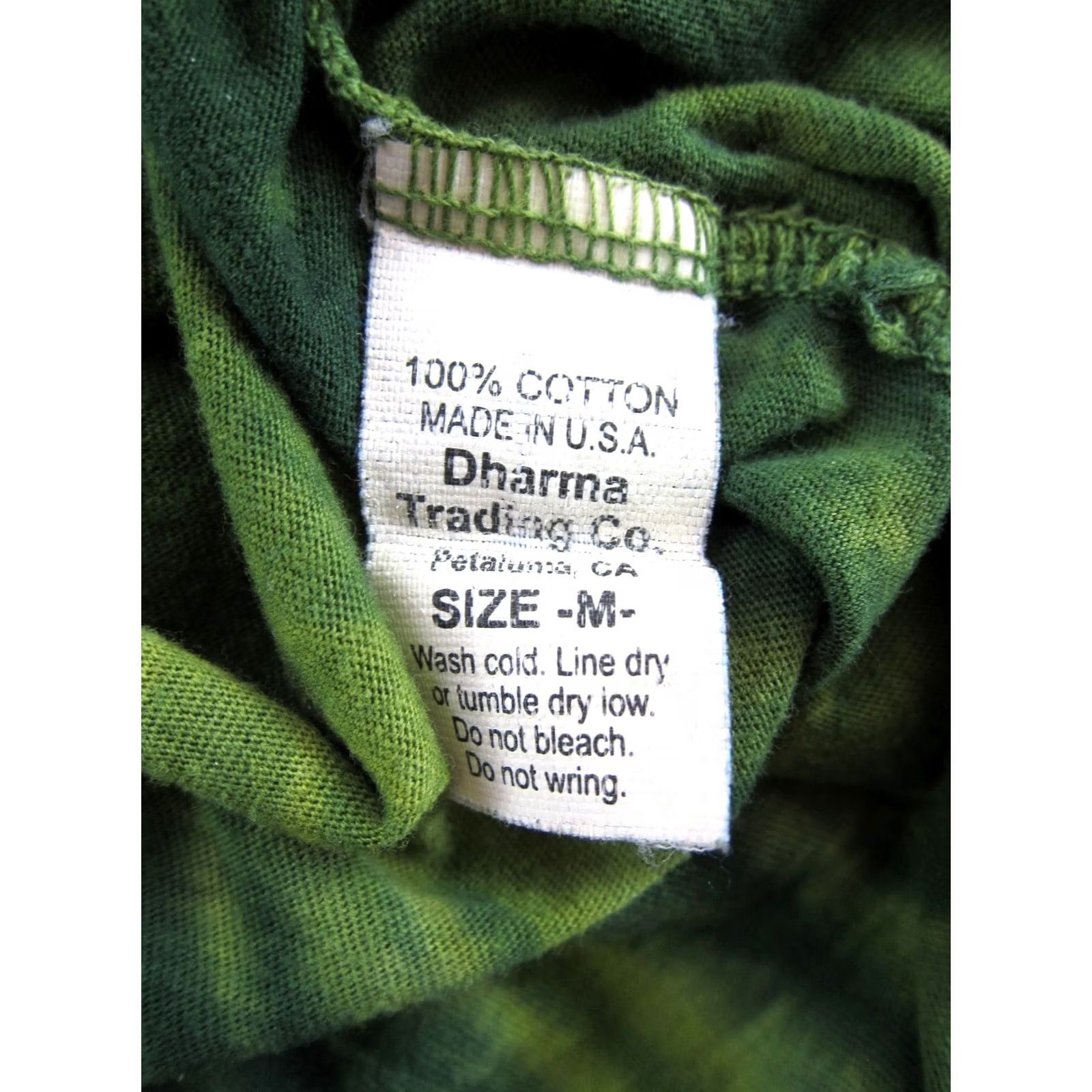 Vintage Dharma Trading Co. Green Tie Dye Twist V-Neck Cotton T-Shirt Blouse M Size M / US 6-8 / IT 42-44 - 3 Thumbnail