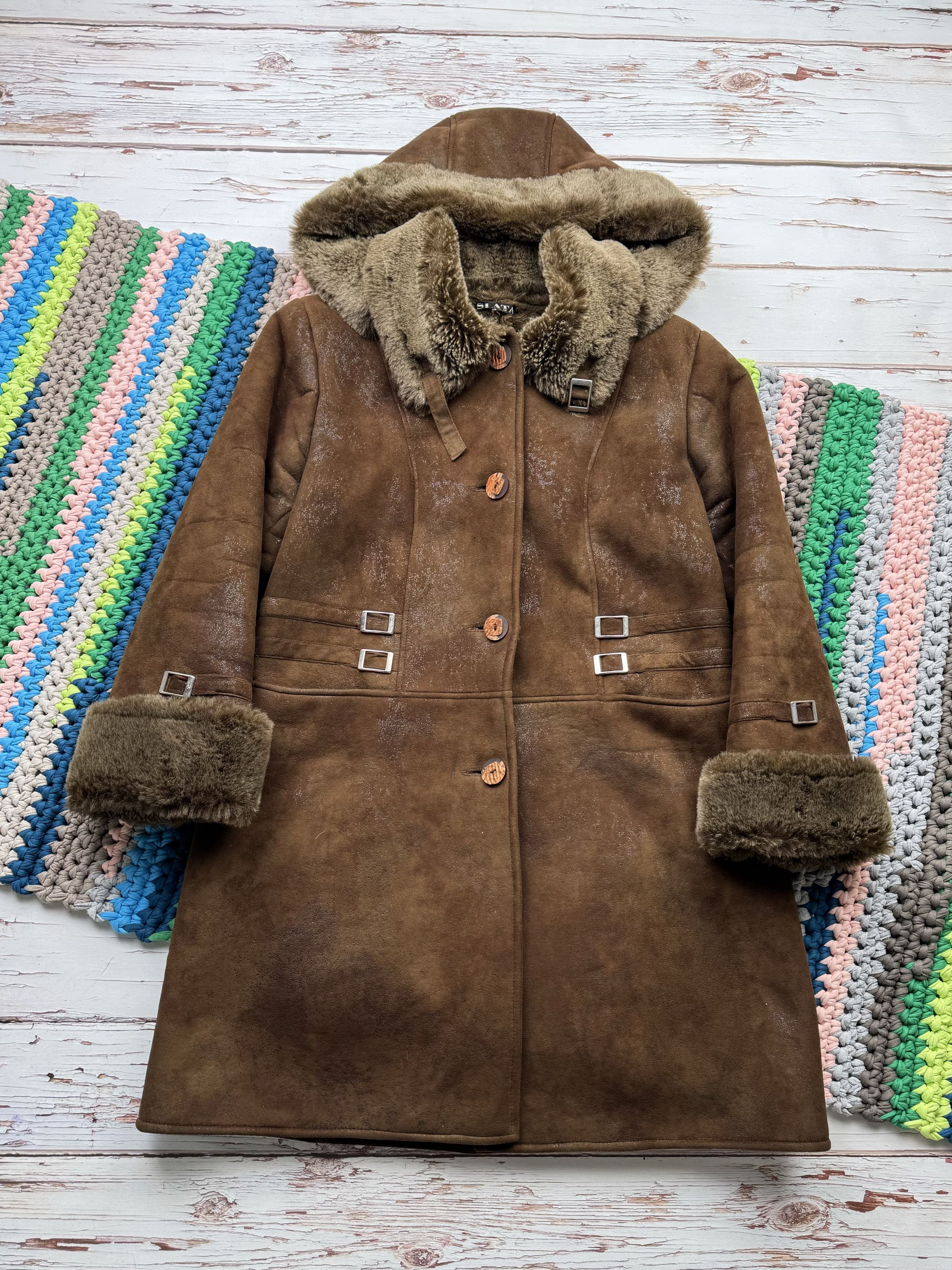 Vintage Vintage Faux Sheepskin Coat With Belted (ET1) Size L / US 10 / IT 46 - 1 Thumbnail