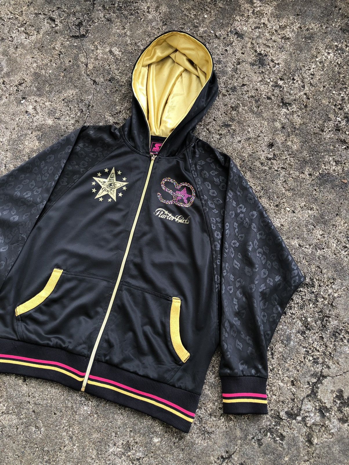 Starter Starter Y2K Vintage Cool Hoodie, Leopard Gold Shinny Diamond Size M / US 6-8 / IT 42-44 - 6 Thumbnail
