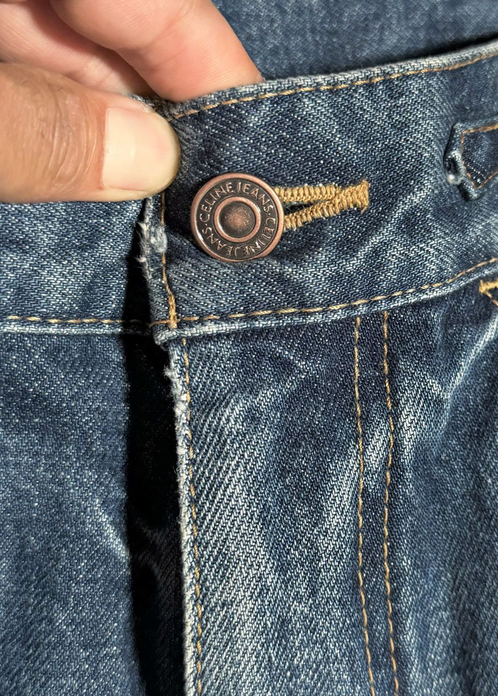Celine Celine Triomphe Signature Cut Off Washed Blue Flare Jeans Size 28" / US 6 / IT 42 - 4 Thumbnail