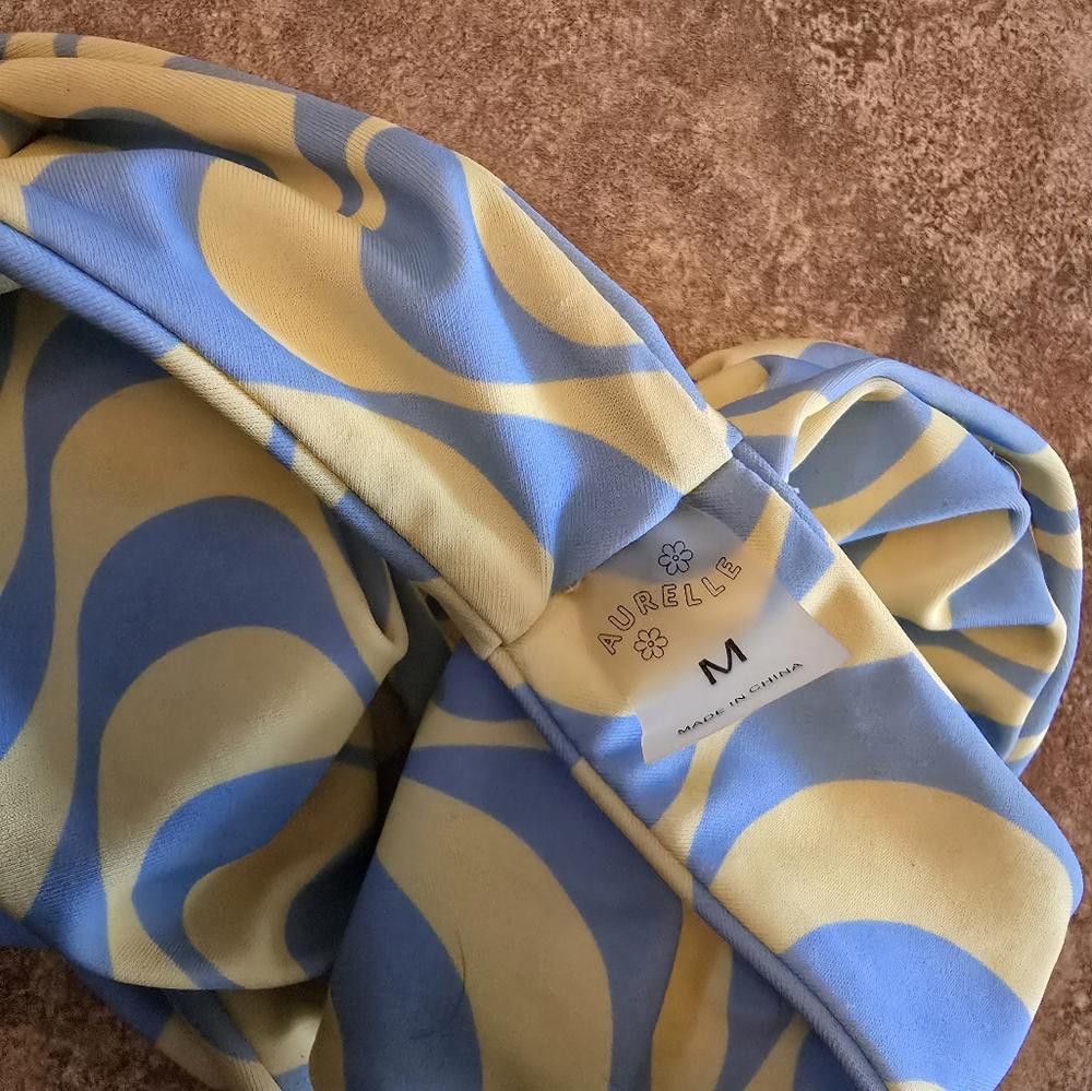 Designer Blue Yellow Aurelle Ricky Bikini Bottoms Size ONE SIZE - 5 Thumbnail