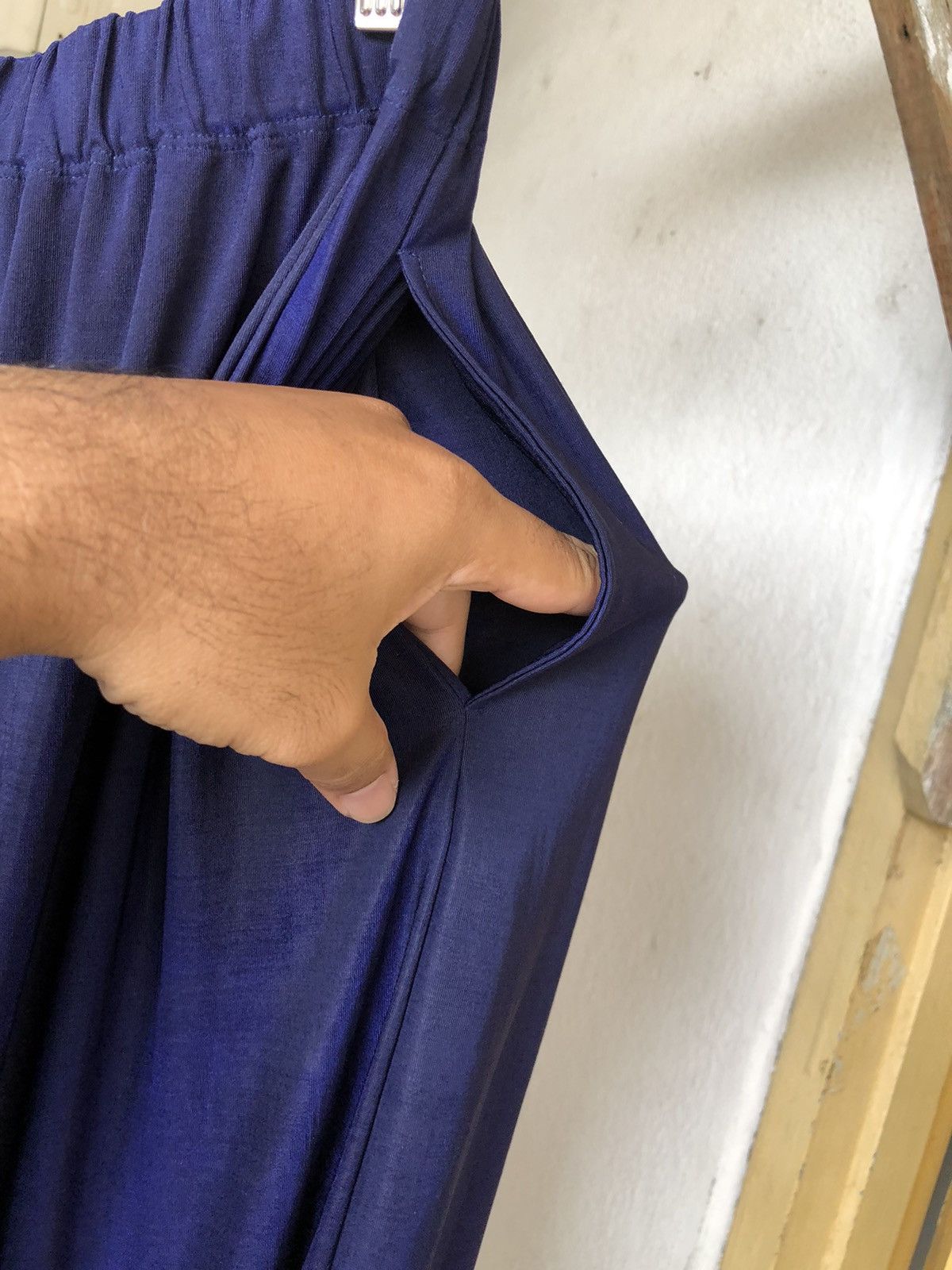 Pleats Please Issey Miyake ✨Vintage Issey Miyake Shiny Blue Stretchable Midi Skirt Size 25" / US 0 / IT 36 - 9 Thumbnail