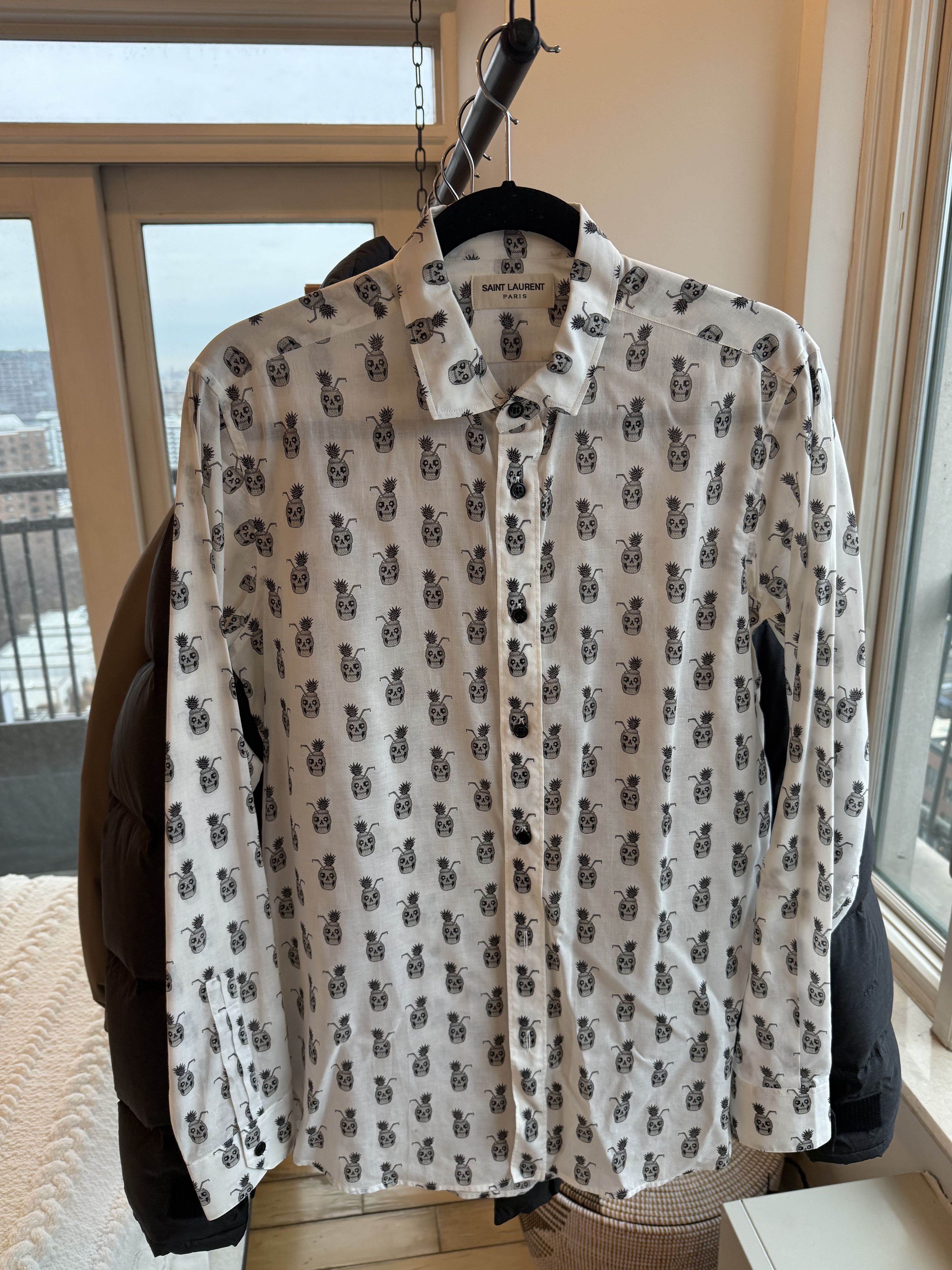 Saint Laurent Paris Saint Laurent 2013 pineapple skull shirt Size US M / EU 48-50 / 2 - 2 Thumbnail