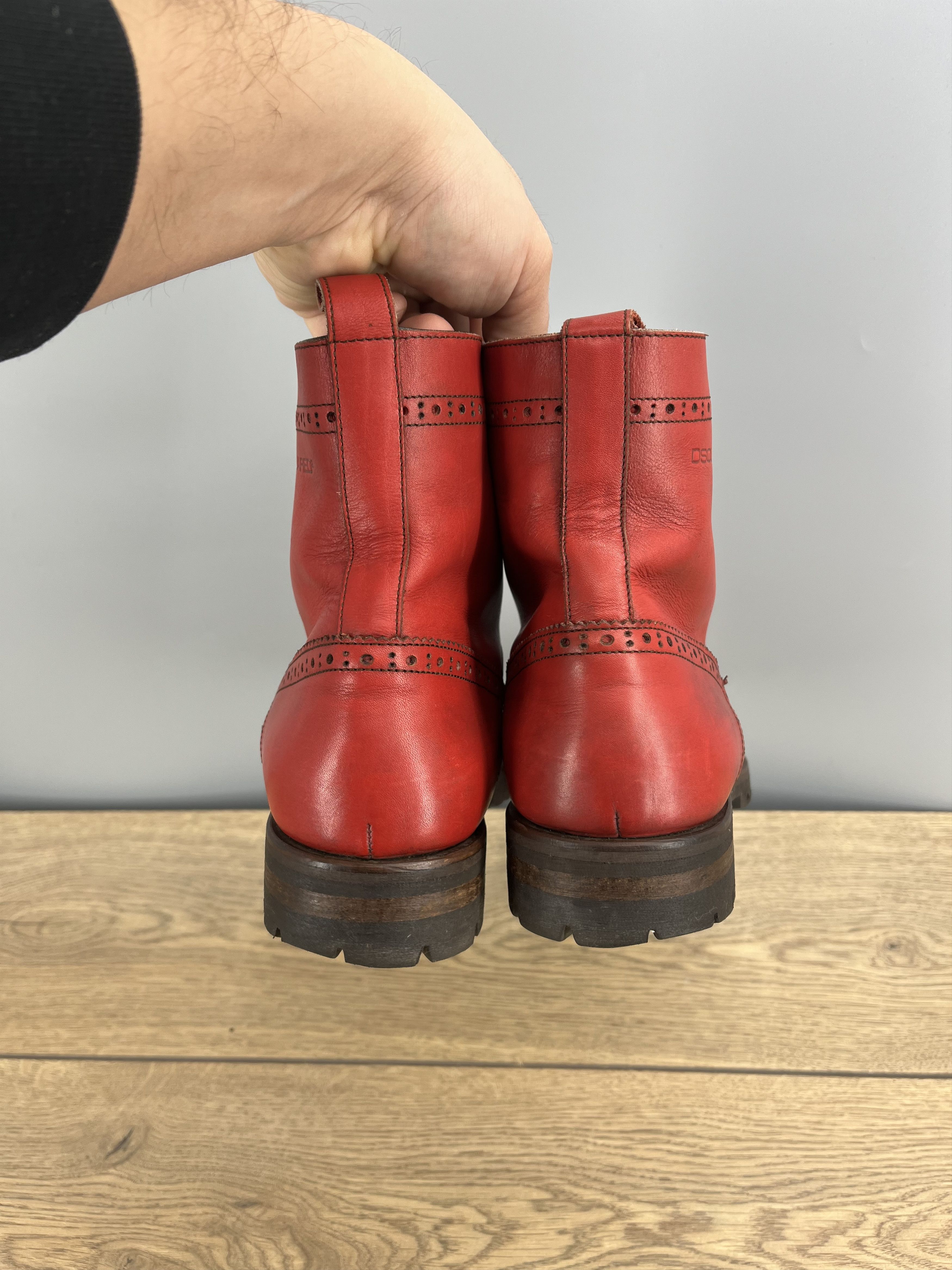 Dsquared2 Share Dsquared2 Red Leather Boots Brogue Made in Italy EU 46 Size US 13 / EU 46 - 6 Thumbnail