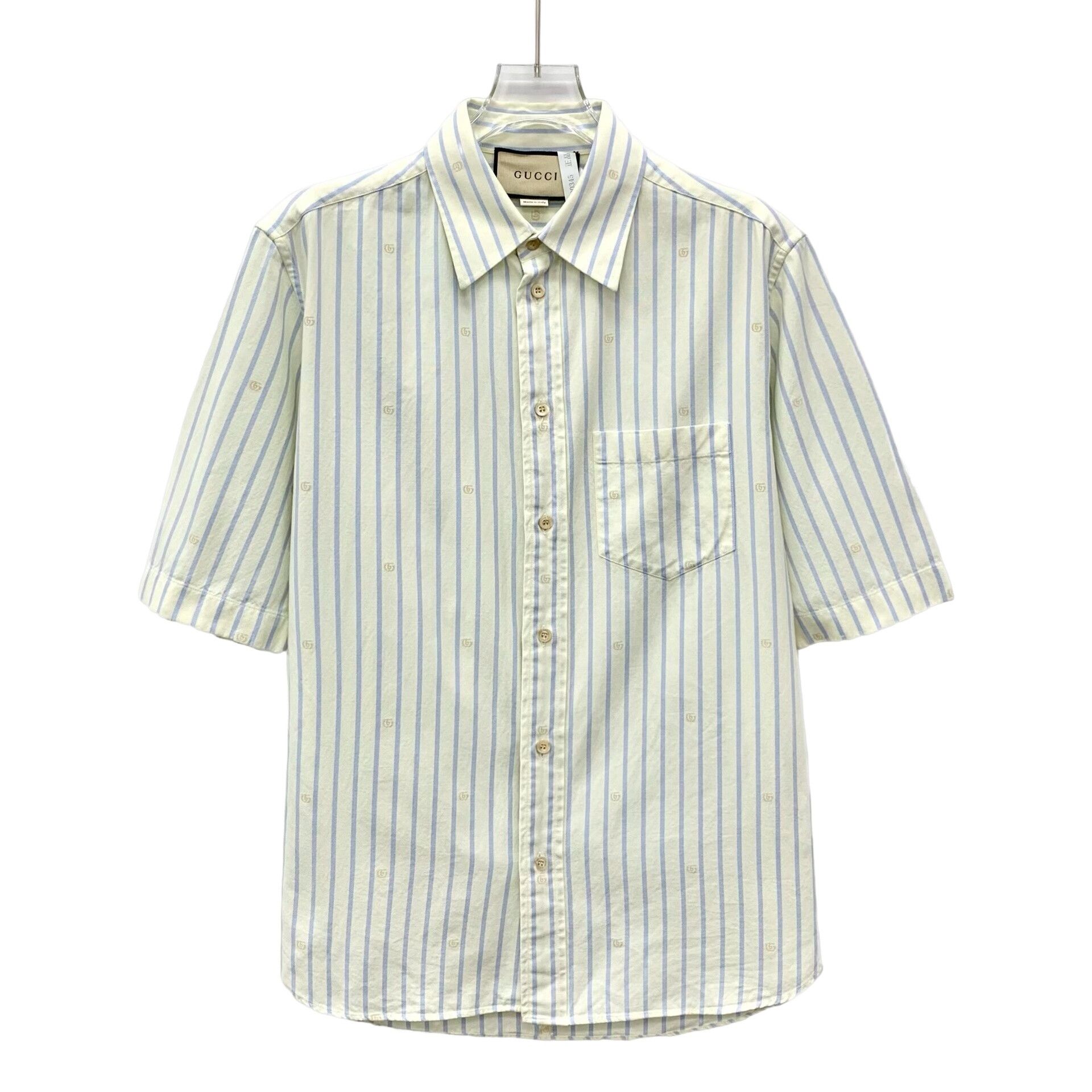 Gucci Gucci Striped GG Logo Short Sleeve Shirt 39 Size US M / EU 48-50 / 2 - 1 Thumbnail