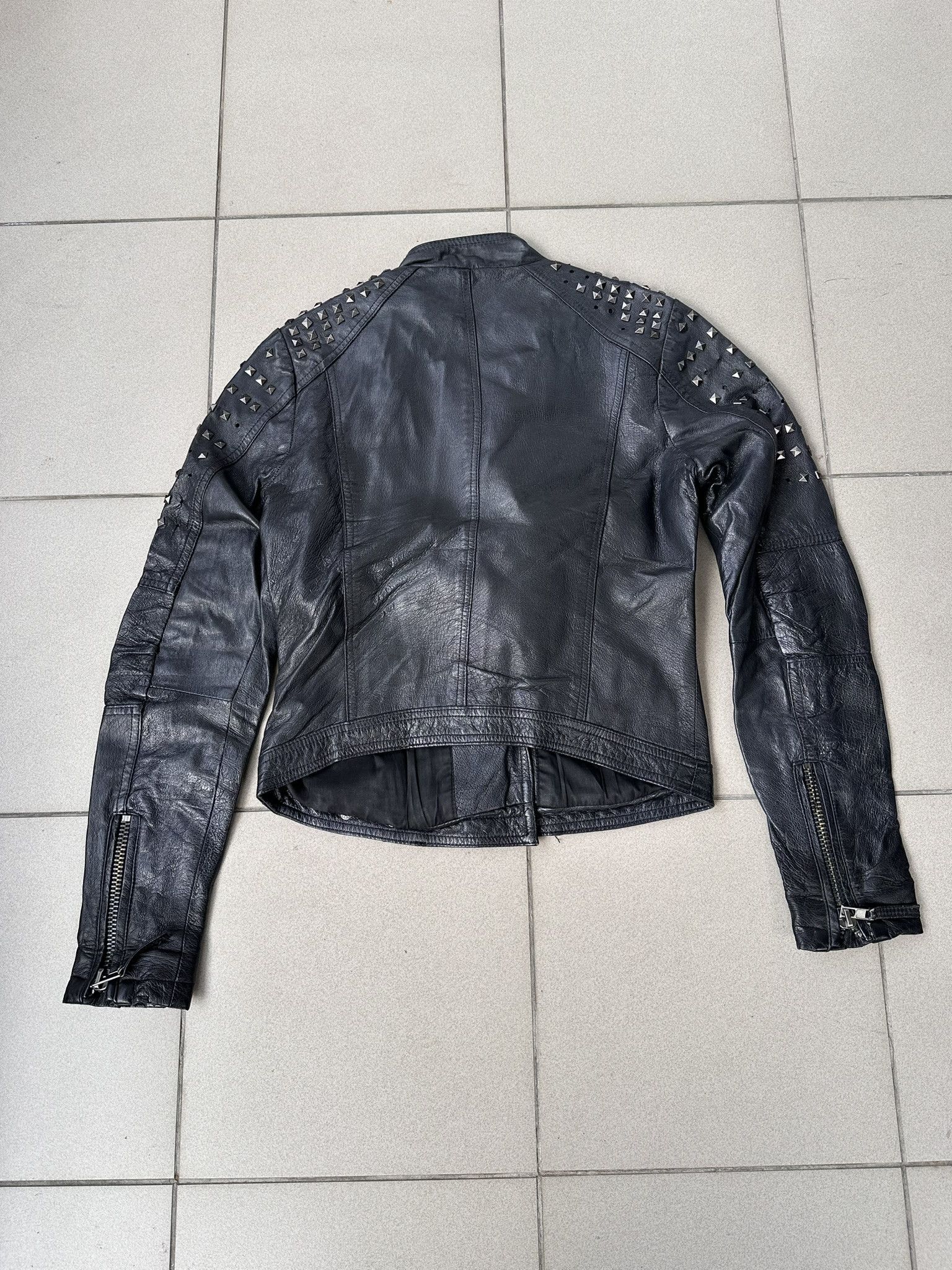 Leather × Vintage Vintage Leather biker jacket avant garde archive metal Size M / US 6-8 / IT 42-44 - 11 Thumbnail