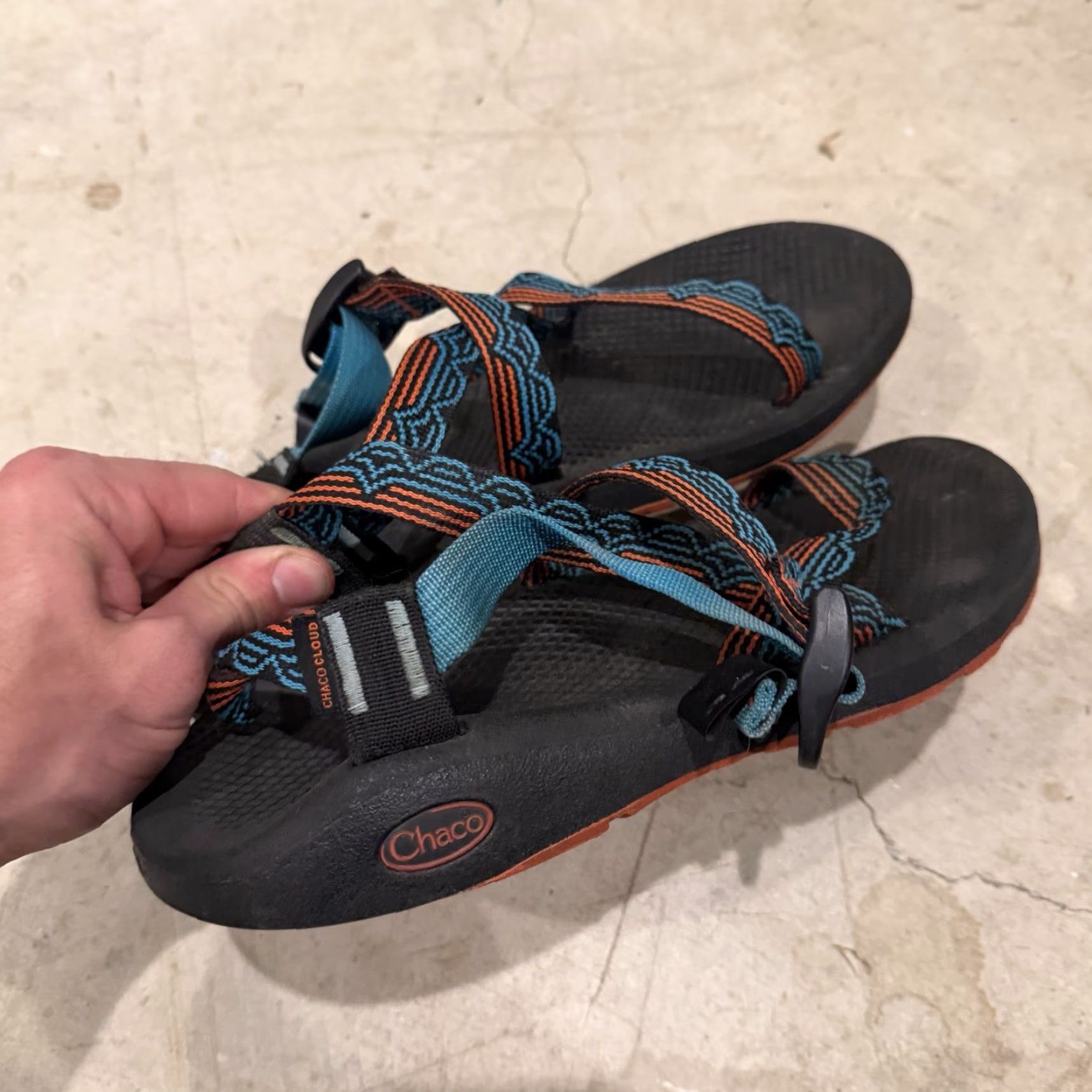 Chaco VINTAGE Chaco Z/Cloud Womens Hiking Sandals J107102 Teal Size 10 US Blue Blip Size US 8 / IT 38 - 2 Thumbnail