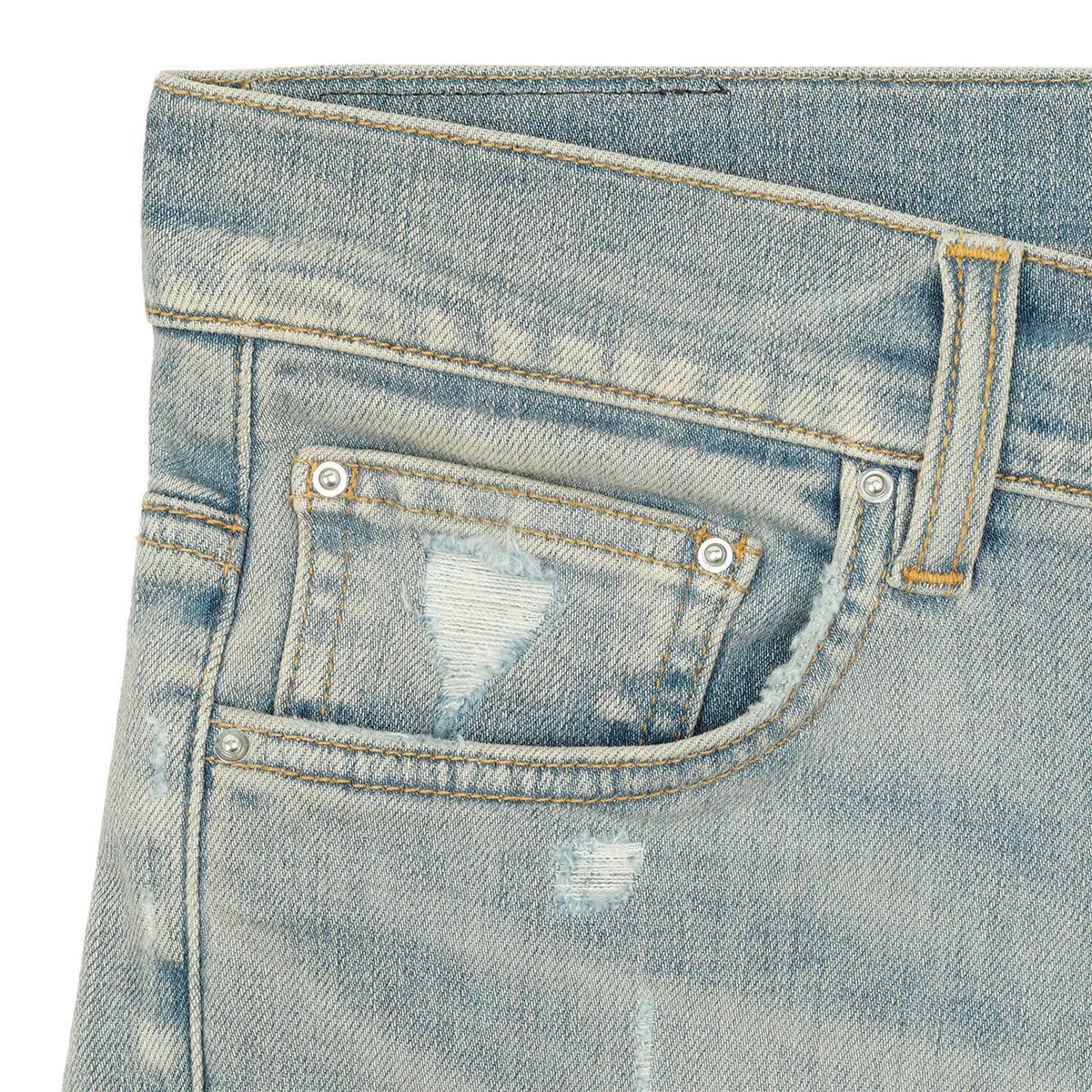 Amiri oc11z0225 Varsity Eagle Logo Jeans in Light Blue Size US 38 / EU 54 - 5 Thumbnail