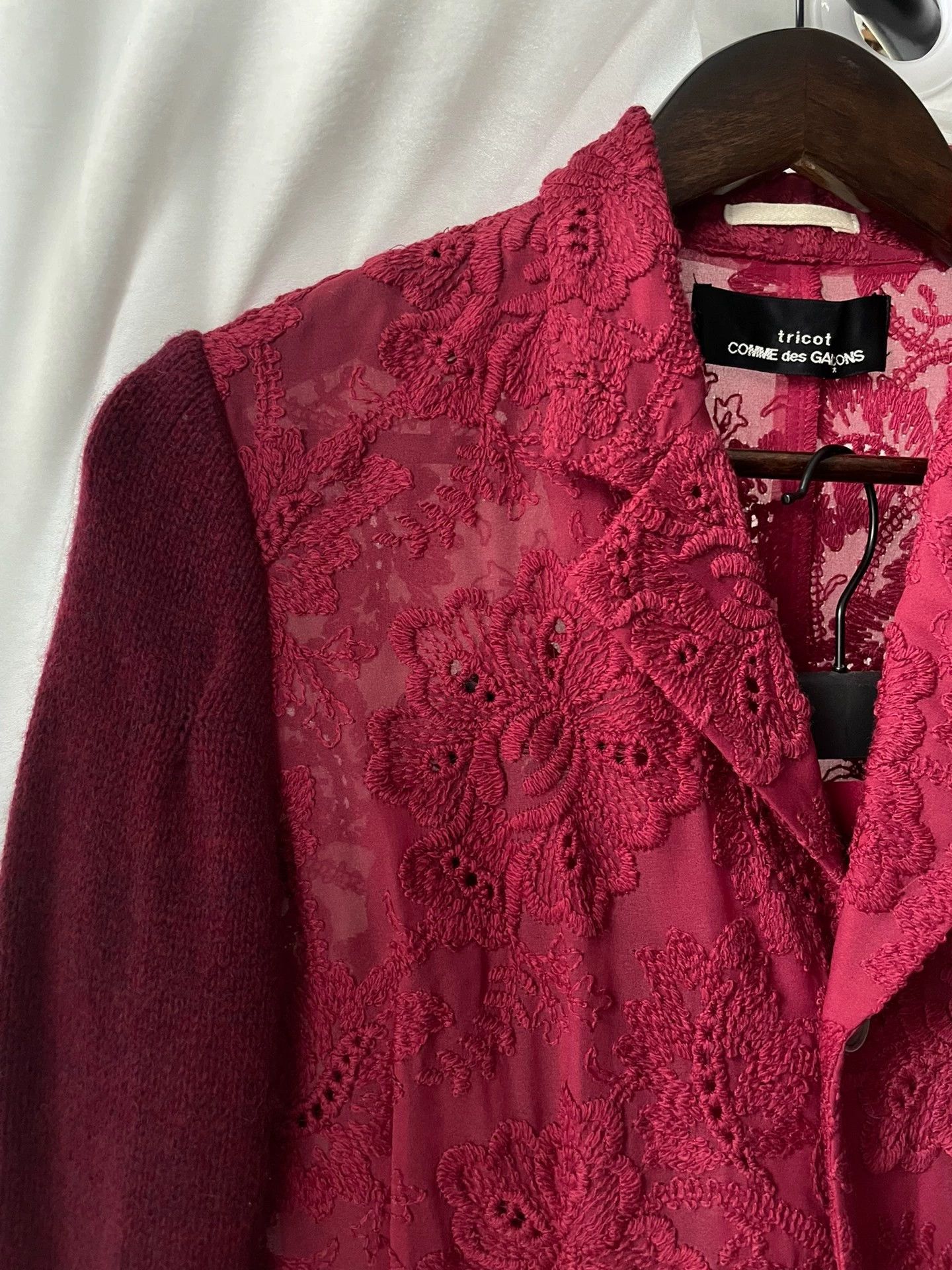 Comme des Garcons Comme des Garçons Vintage Lace-Tricot Blazer Skirt Set M Size M / US 6-8 / IT 42-44 - 2 Thumbnail