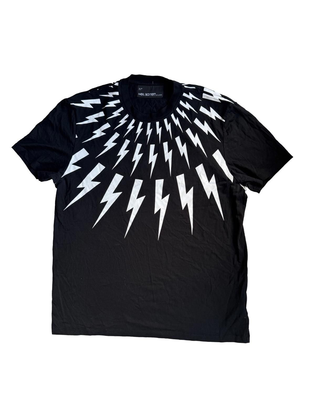 Neil Barrett Neil Barrett Lightning Bolt Short Sleeve Black T Shirt Size US L / EU 52-54 / 3 - 1 Thumbnail