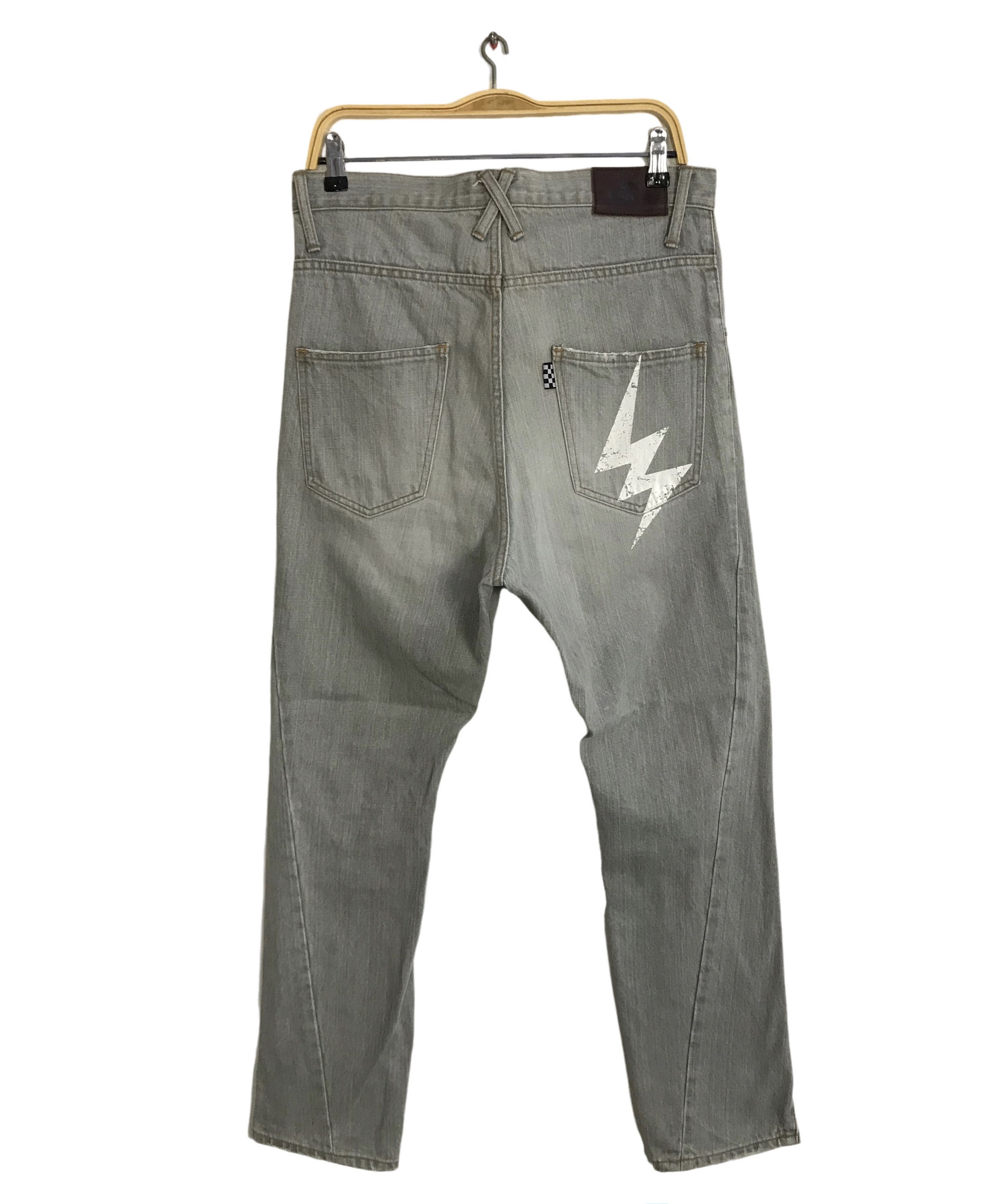 Japanese Brand EhyphenWorldGallery Back Side Pocket Design Lightning Jean Size US 32 / EU 48 - 2 Thumbnail