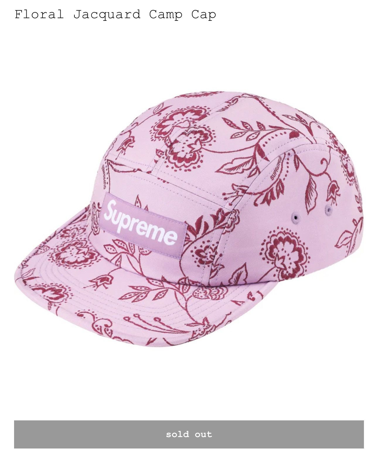 Supreme Supreme Floral Jacquard Camp Cap Hat Size ONE SIZE - 6 Thumbnail