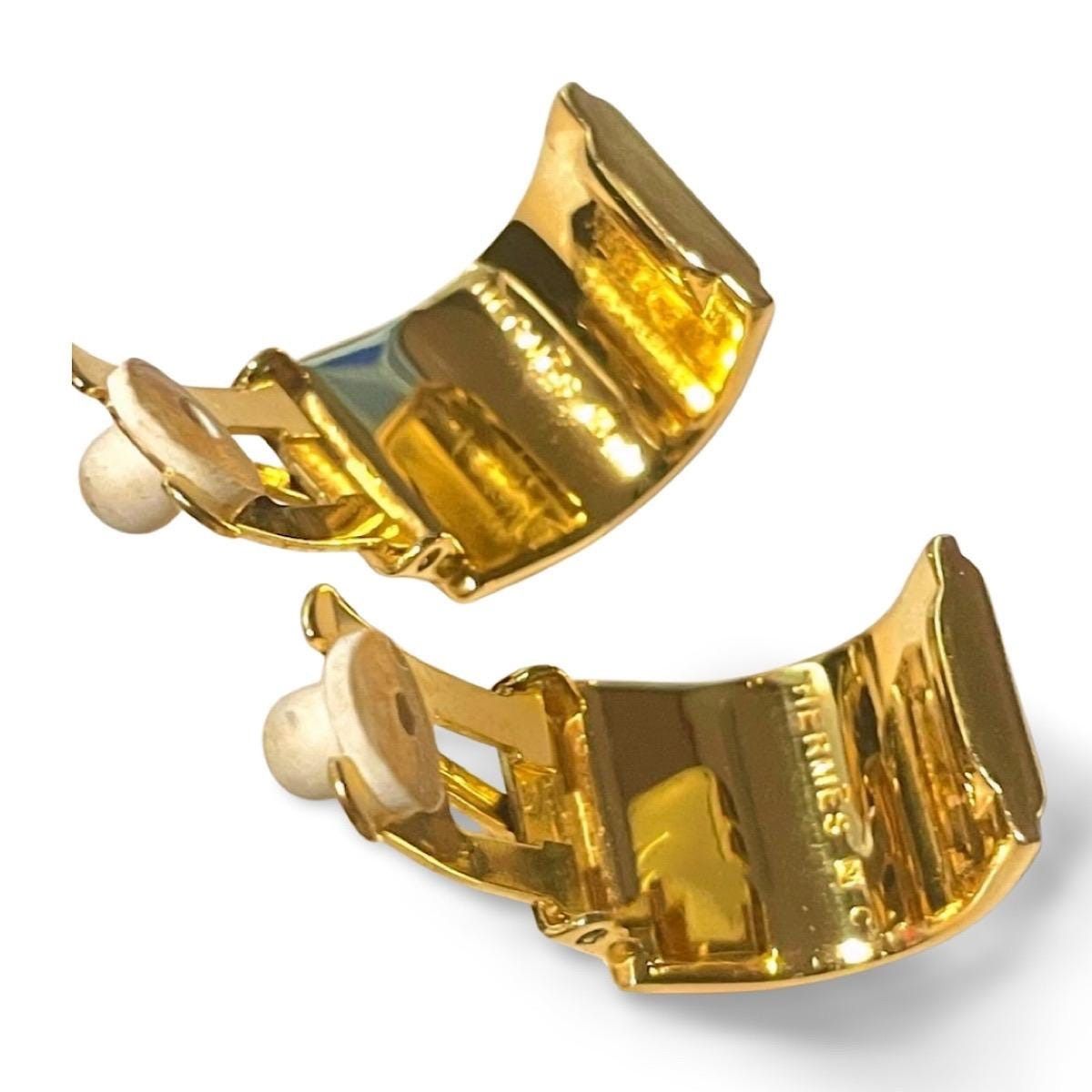 Hermes Vintage Hermes cloisonne golden earrings with blue Size ONE SIZE - 8 Thumbnail