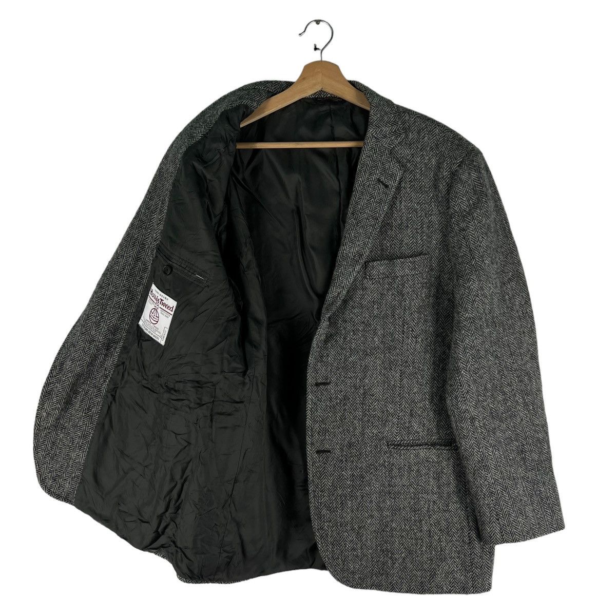 Harris Tweed 🔥VINTAGE WOOL JACKET HARRIS TWEED HERRINGBONE DOUBLE BREAST Size US M / EU 48-50 / 2 - 7 Thumbnail