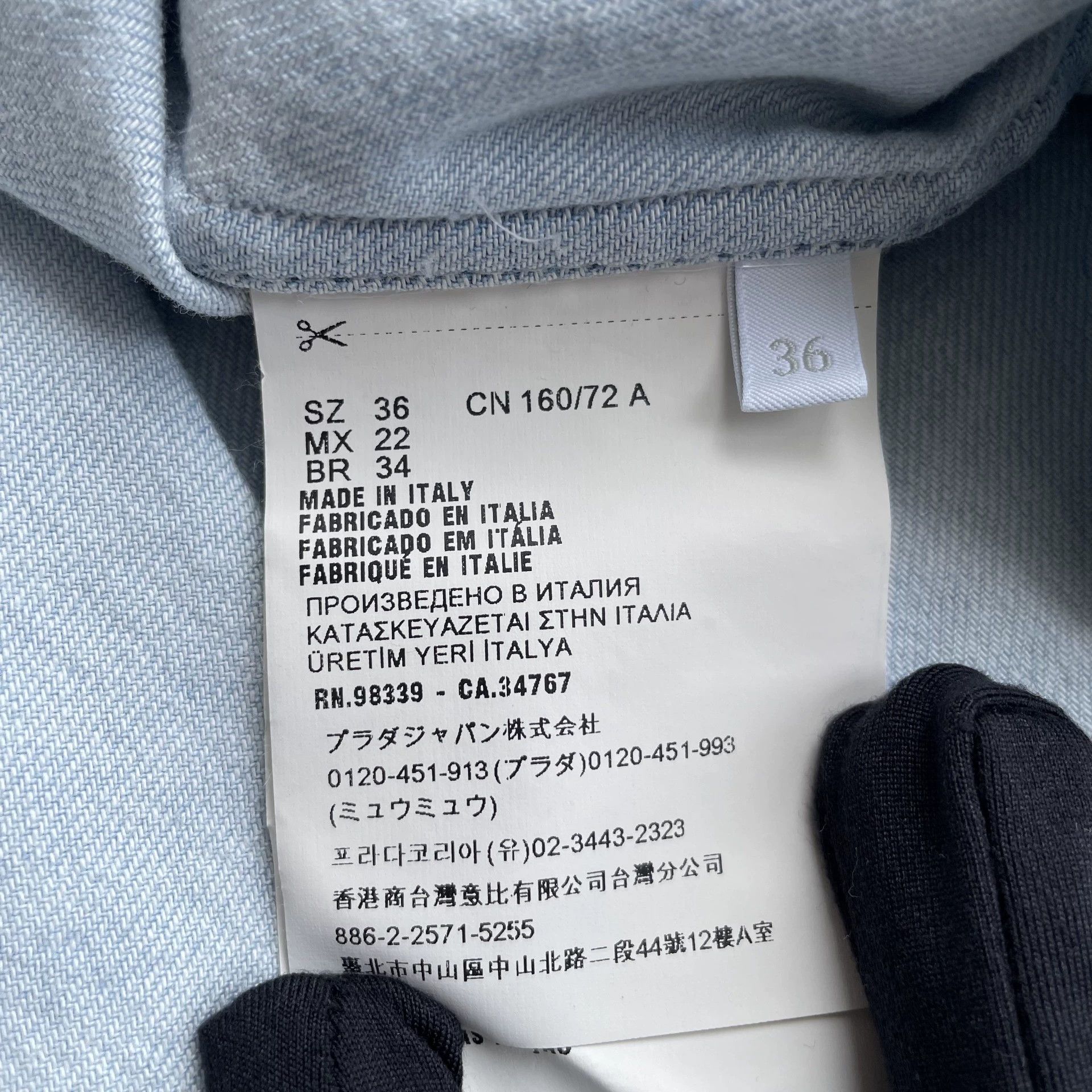 Prada Prada 99 New Embroidered Logo Denim Shirt Blue 36 Size XS / US 0-2 / IT 36-38 - 6 Thumbnail