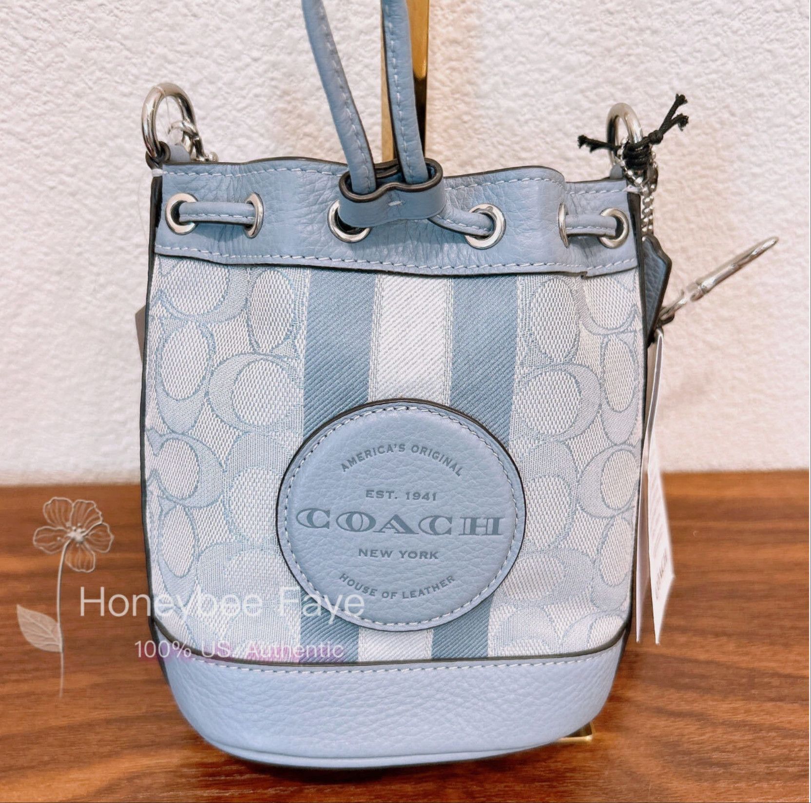 Coach Mini Dempsey Bucket Bag In Signature Jacquard Stripe Patch Size ONE SIZE - 1 Thumbnail