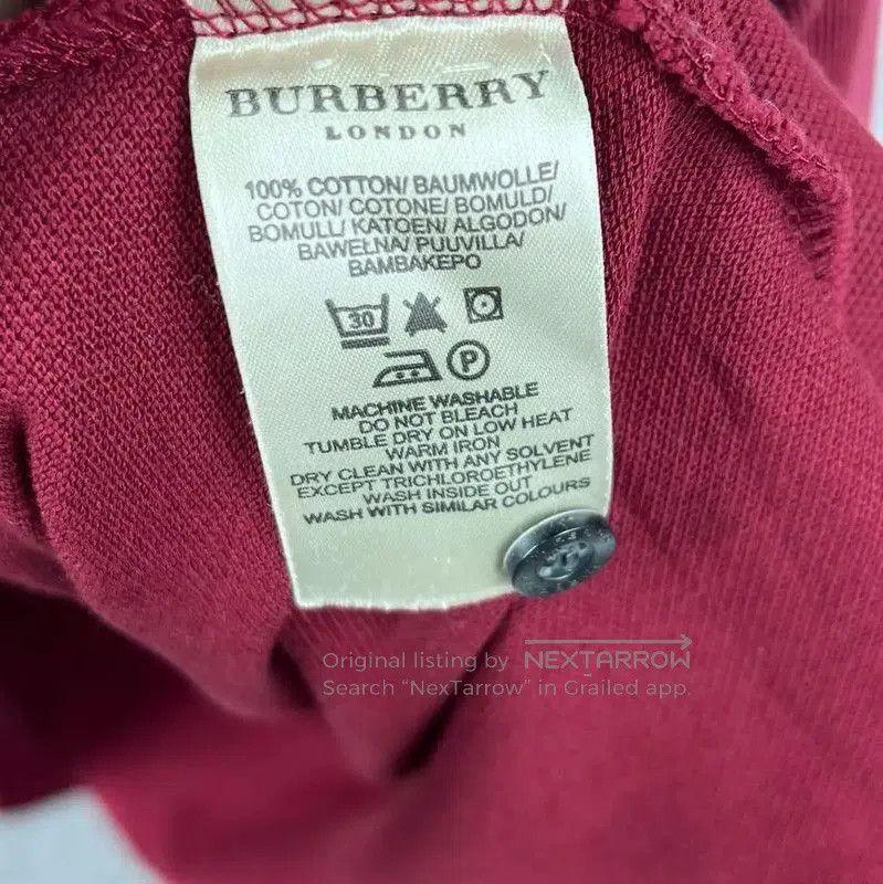 Burberry Burberry Red Cotton Long Sleeve Polo. Size US XL / EU 56 / 4 - 4 Thumbnail