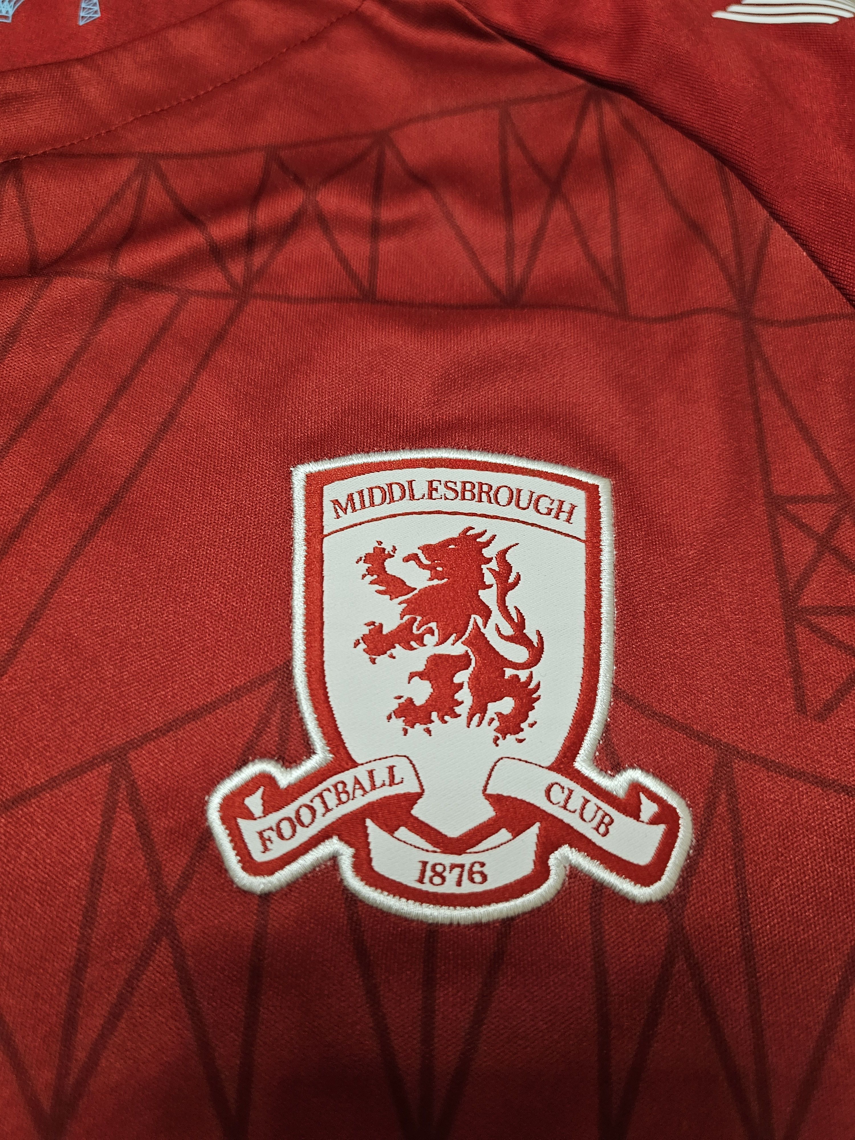 Hummel MIDDLESBROUGH 2021 2022 HOME FOOTBALL SHIRT SOCCER JERSEY Size US L / EU 52-54 / 3 - 4 Thumbnail