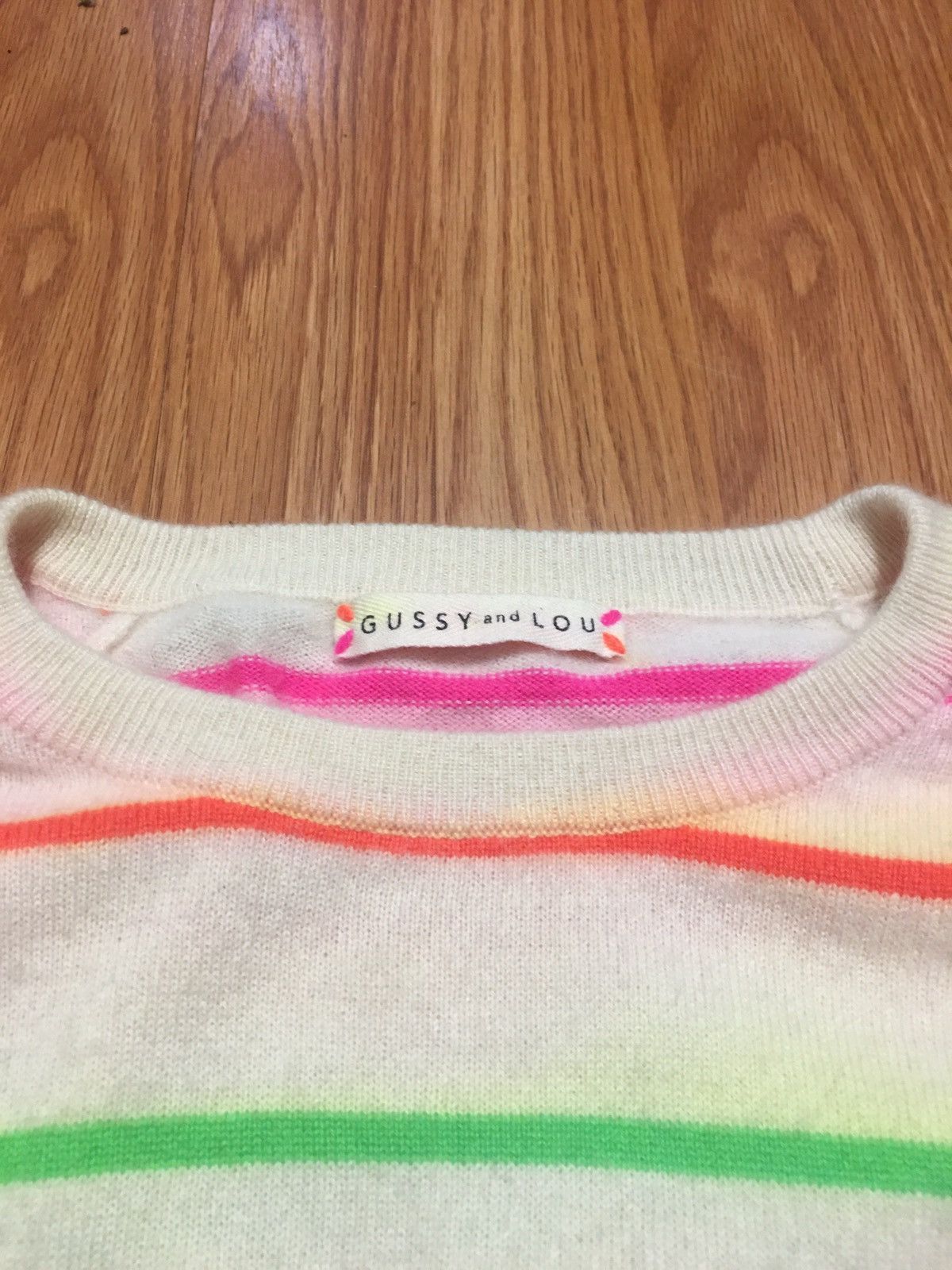 Other GUSSY and LOU Cream Multi Neon Stripes Cashmere Sweater M Size M / US 6-8 / IT 42-44 - 8 Thumbnail