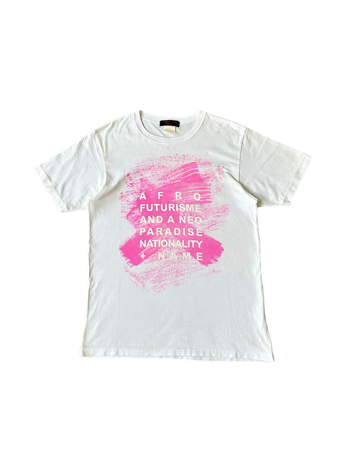 image of 20471120 x A F F A 1990S Nationality + Name = Grosbec Punk Statement Tee in White (Size Small)