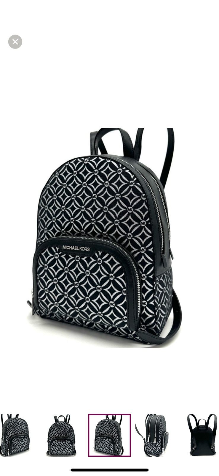 Michael Kors Medium Jaycee Backpack Black/Silver