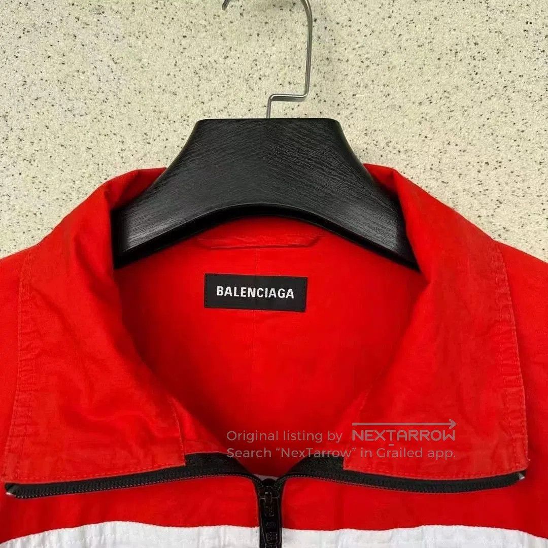 Balenciaga Balenciaga White Red Panel Logo Jacket. Size US L / EU 52-54 / 3 - 2 Thumbnail