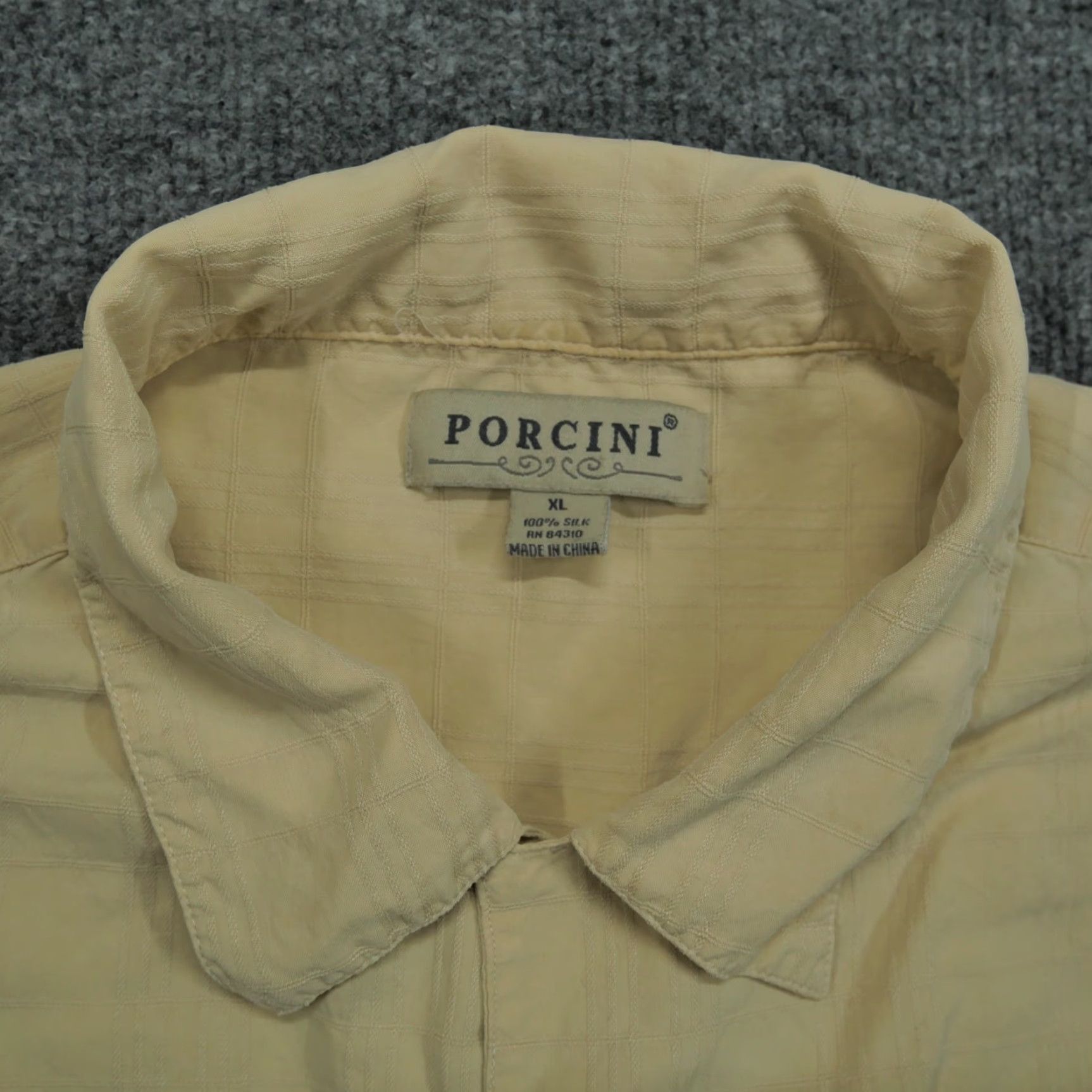 Tommy Bahama VINTAGE Porcini Shirt Mens XL Yellow Button Up Silk Hawaiian Loop Collar Camp Size US XL / EU 56 / 4 - 3 Thumbnail
