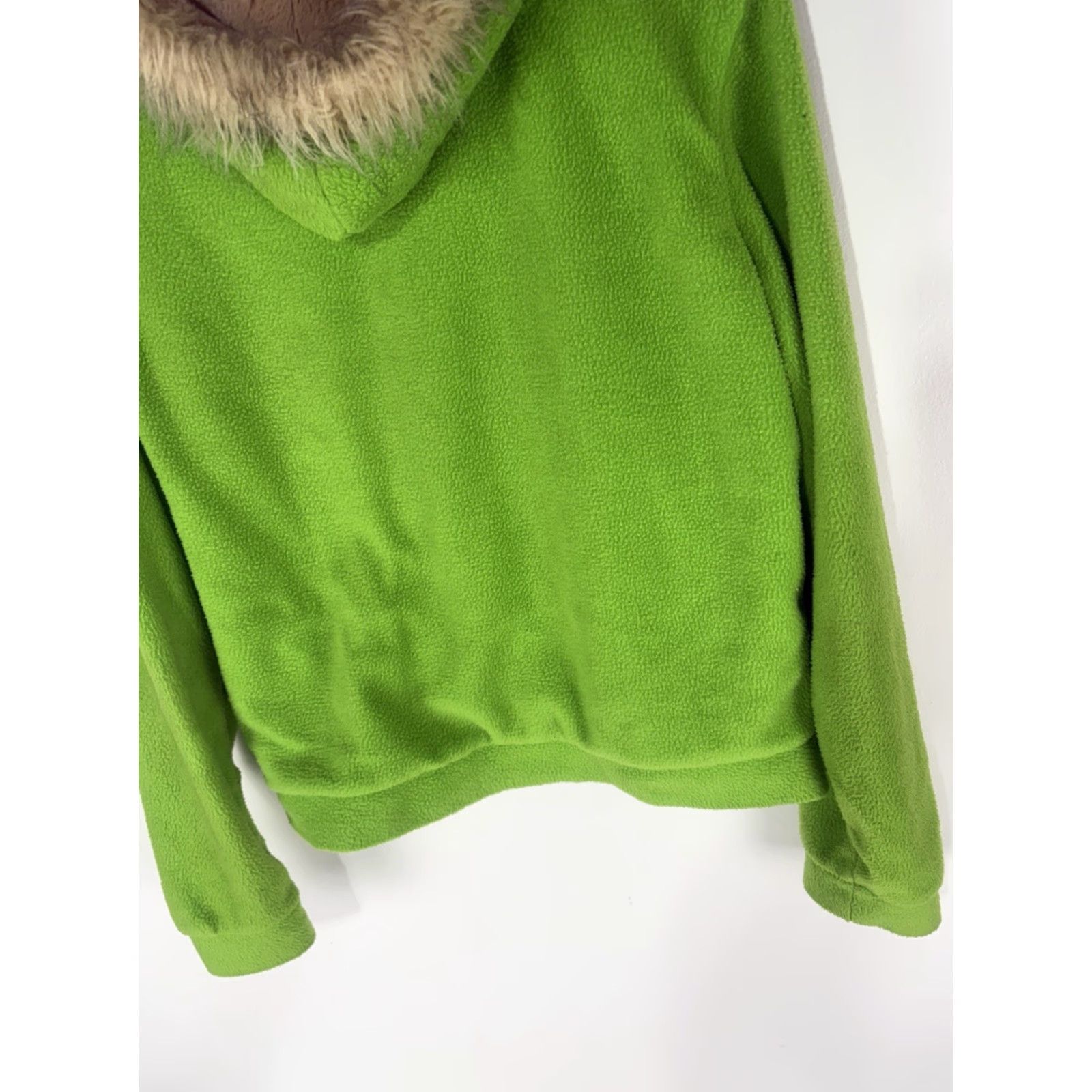 Vintage Unbranded Lime Green Fleece Faux Fur Full Zip Hoodie Womens Size L Size L / US 10 / IT 46 - 6 Thumbnail