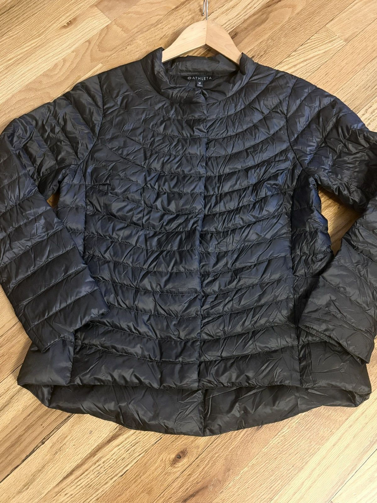 Athleta Athleta Olive Green Quilted Goose Down Petite Puffer Jacket Size S / US 4 / IT 40 - 3 Thumbnail