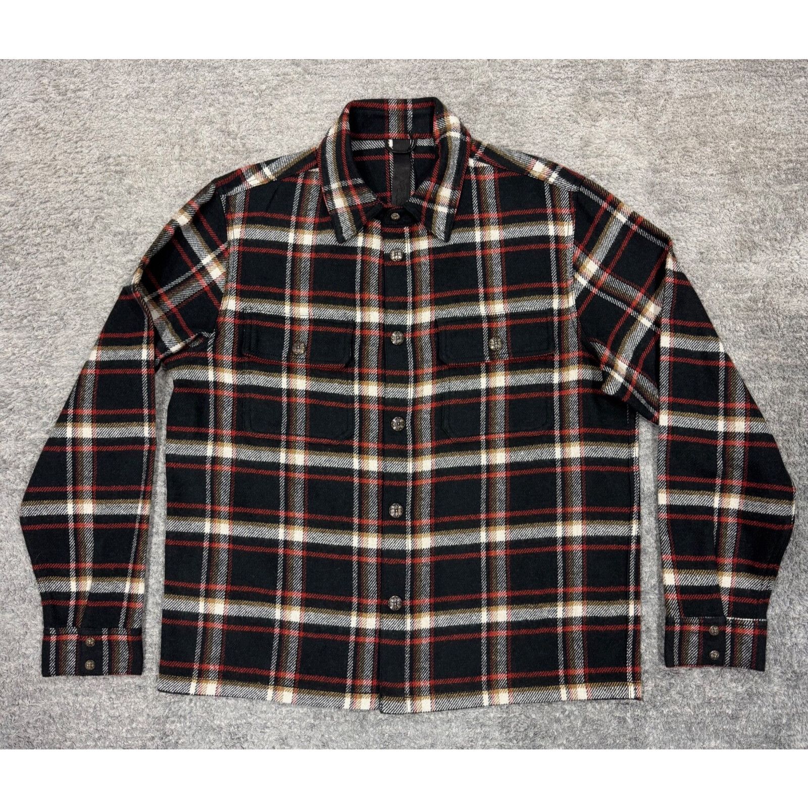 Chrome Hearts Chrome Hearts Flannel Black Check Button Down Long Size US L / EU 52-54 / 3 - 2 Thumbnail