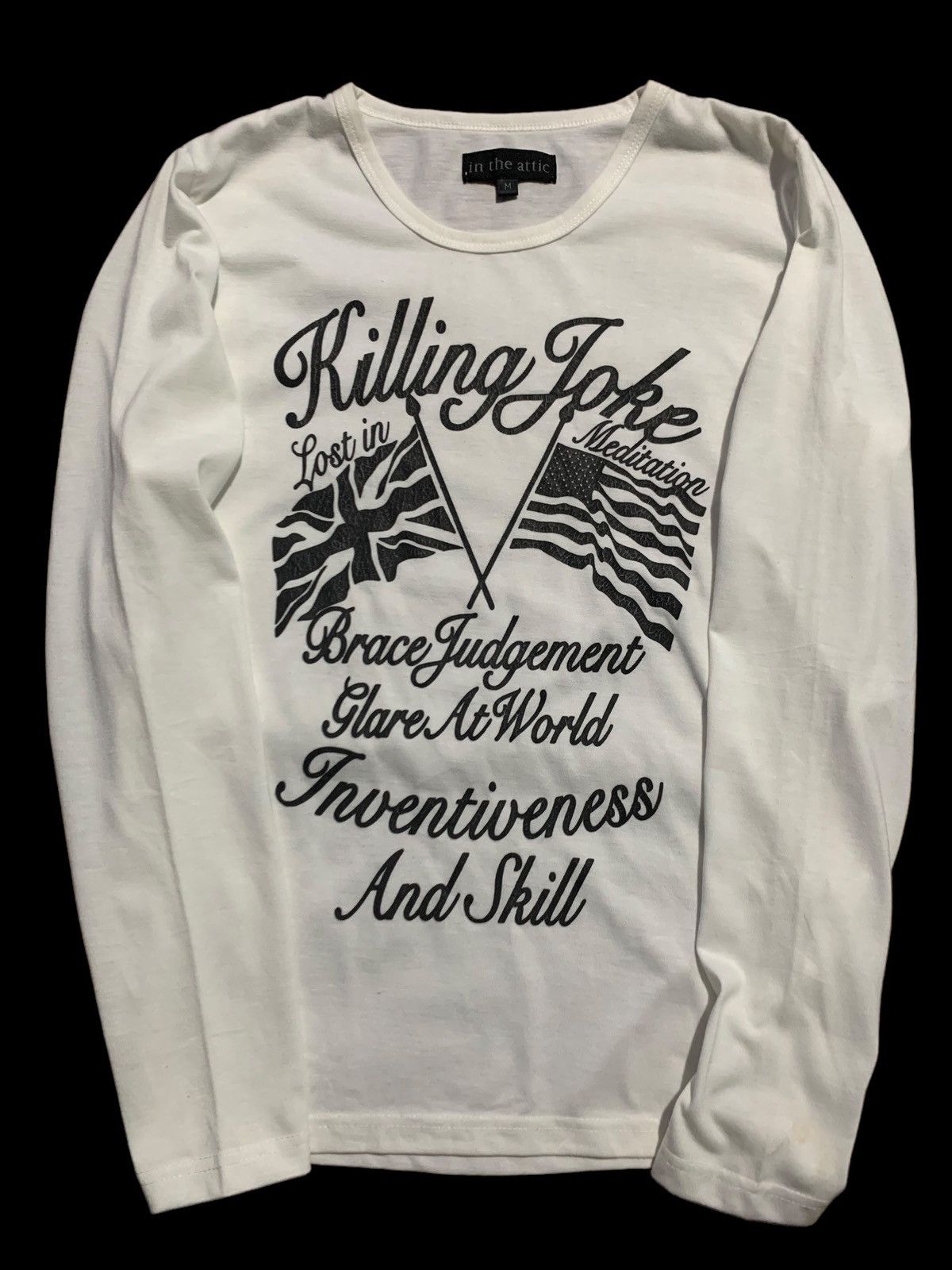 image of In The Attic Gothic Killing Joke Punk Long Sleeve Lgb Style in White, Men's (Size Medium)