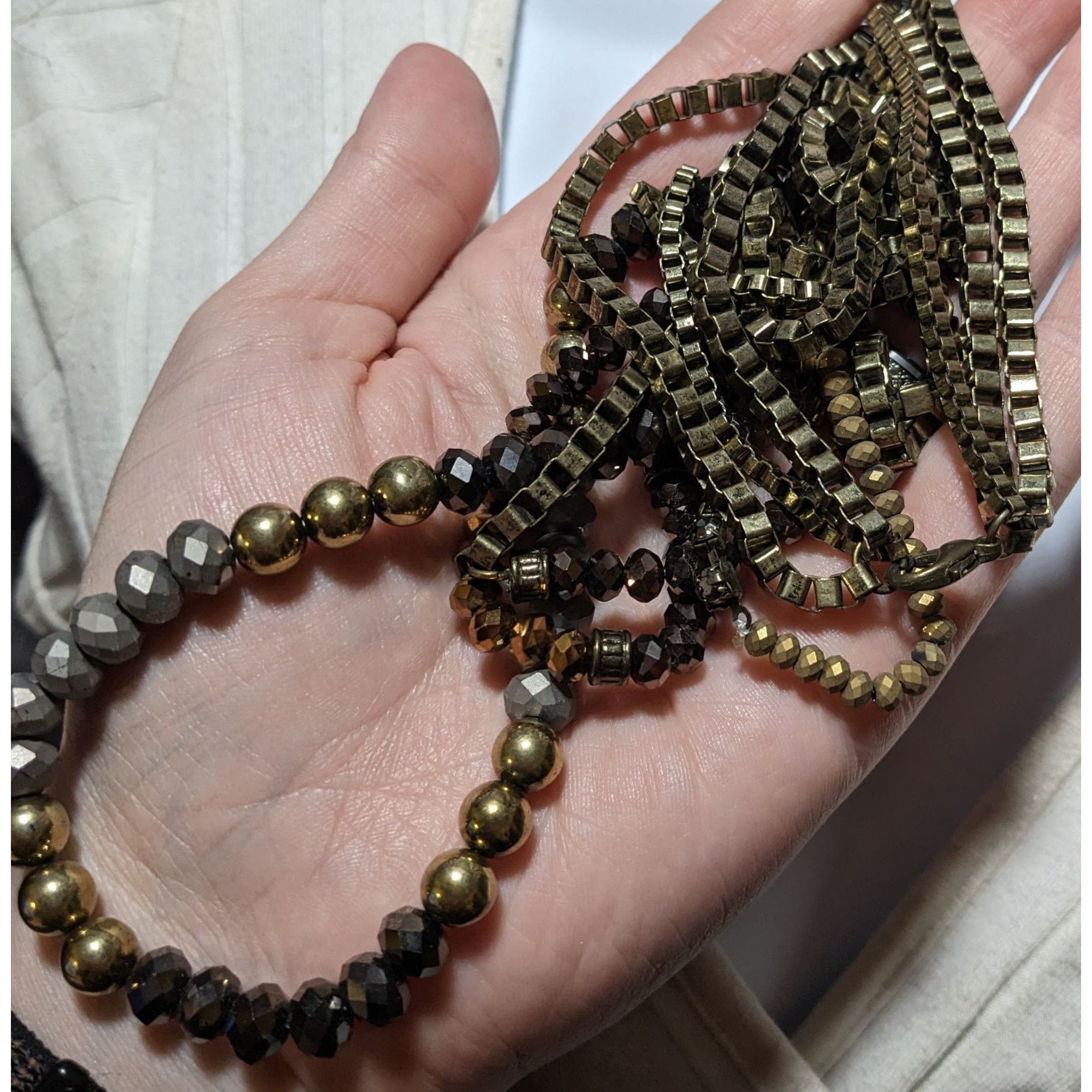 Other Multilayer Glam Box Link Beaded Statement Necklace Size ONE SIZE - 11 Thumbnail