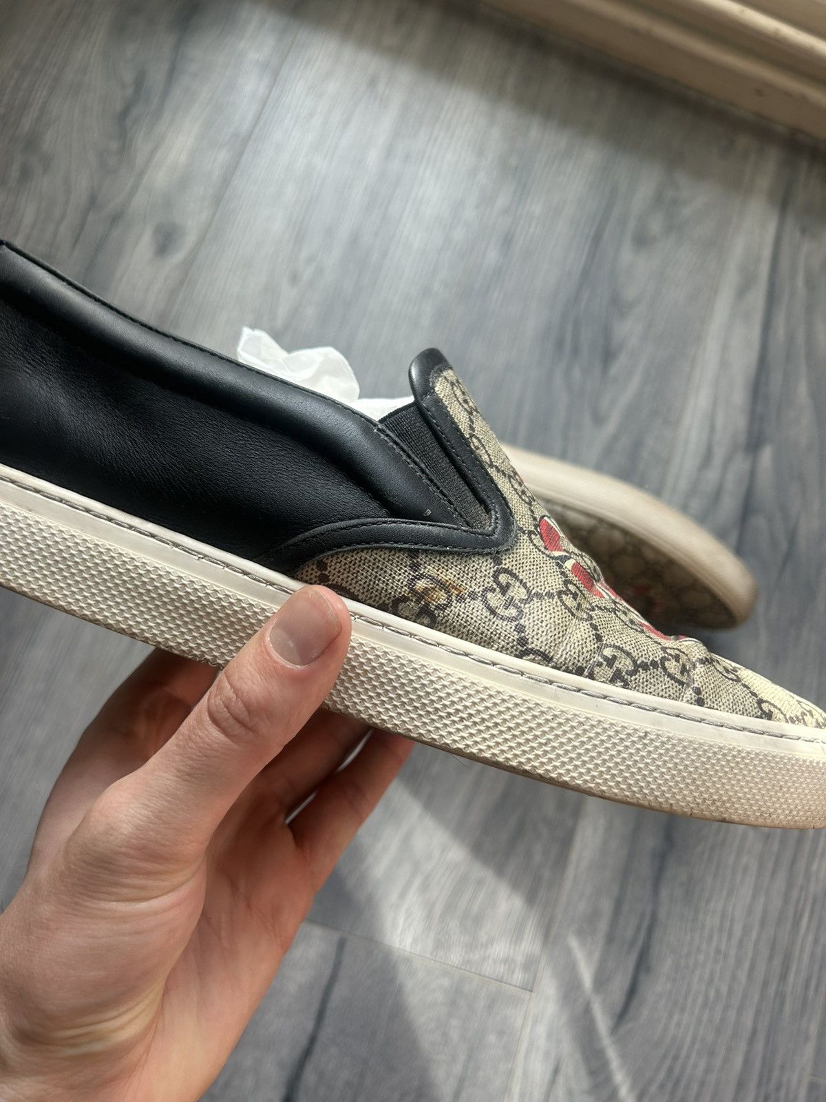 Gucci Gucci GG Supreme Snake Slip-On Sneakers Size US 10 / EU 43 - 4 Thumbnail