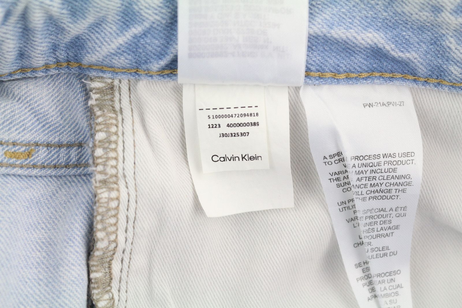 Calvin Klein 90S STRAIGHT W32 Light Blue Washed Zip Fly Denim 85299 Size US 32 / EU 48 - 11 Thumbnail