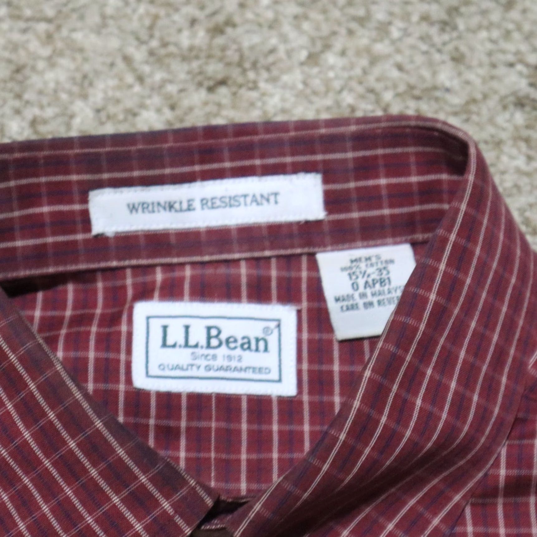 Vintage VINTAGE L.L. Bean Shirt Plaid Button-Up Mens 15.5 35 Red Check-Pattern Casual Size US M / EU 48-50 / 2 - 3 Thumbnail