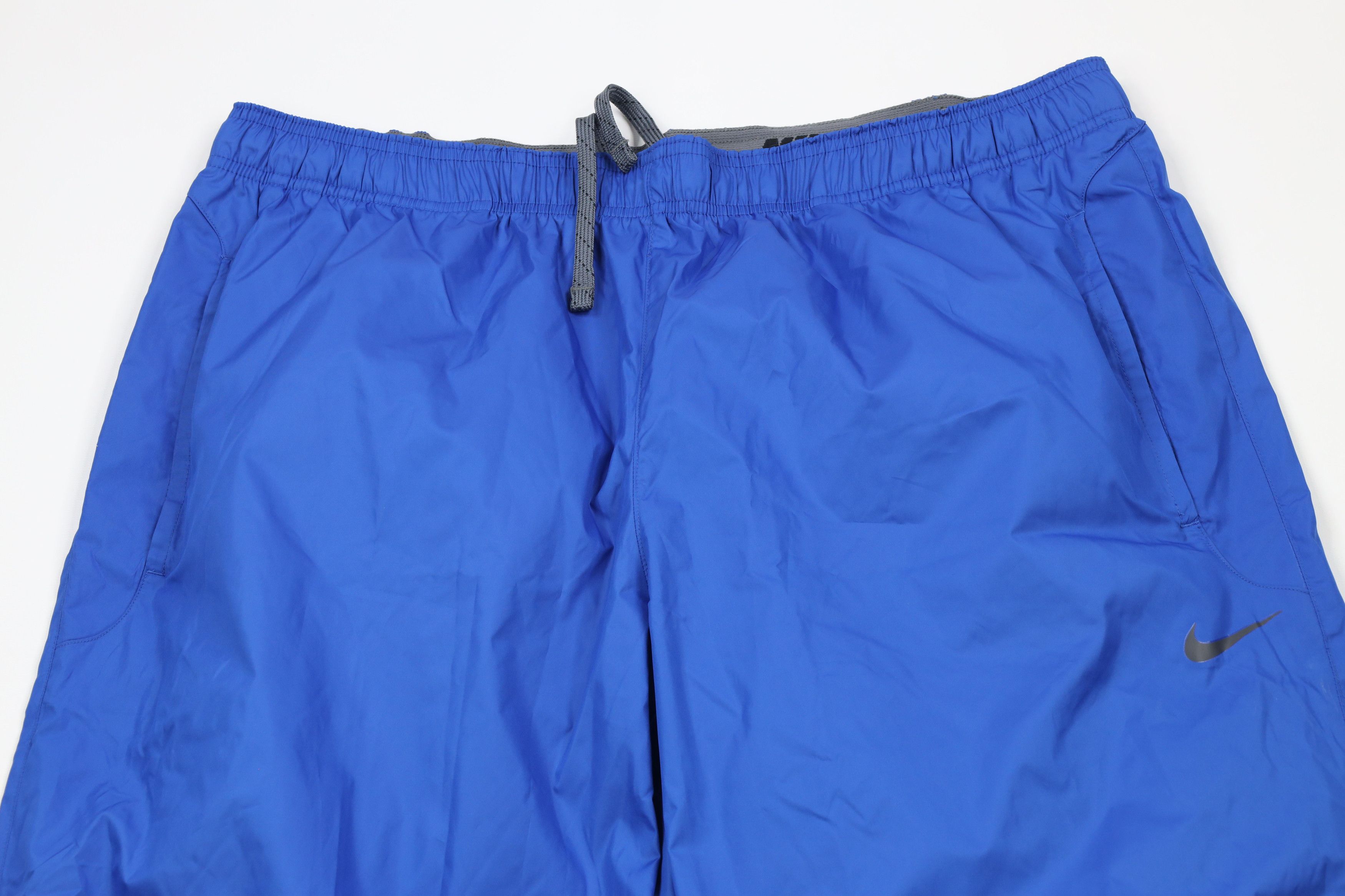 Nike × Vintage Nike Storm Fit Mini Swoosh Wide Leg Rain Pants Royal Blue Size US 44 / EU 60 - 2 Thumbnail
