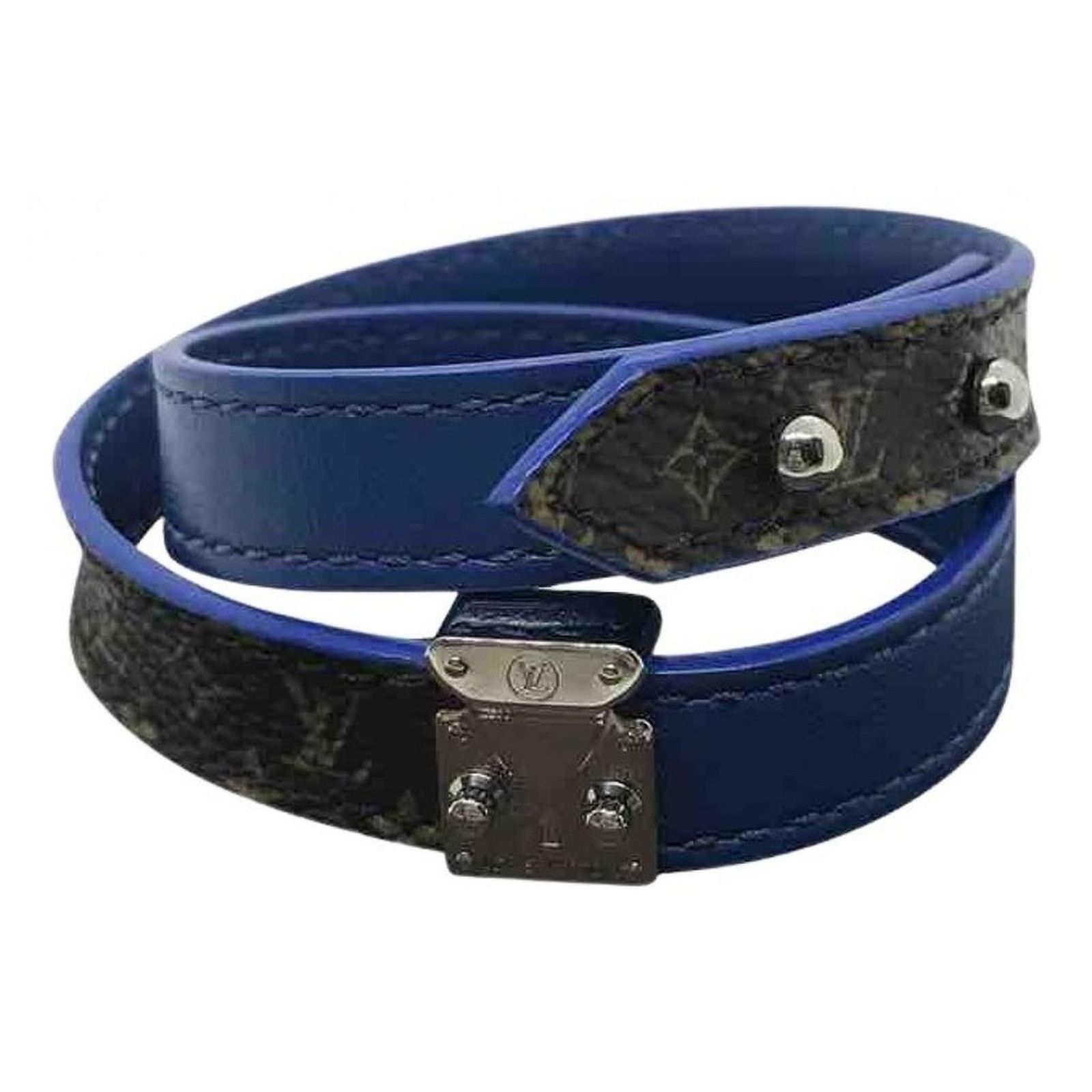 Louis Vuitton Louis Vuitton Lock It wrap bracelet blue silver monogram Size ONE SIZE - 1 Thumbnail