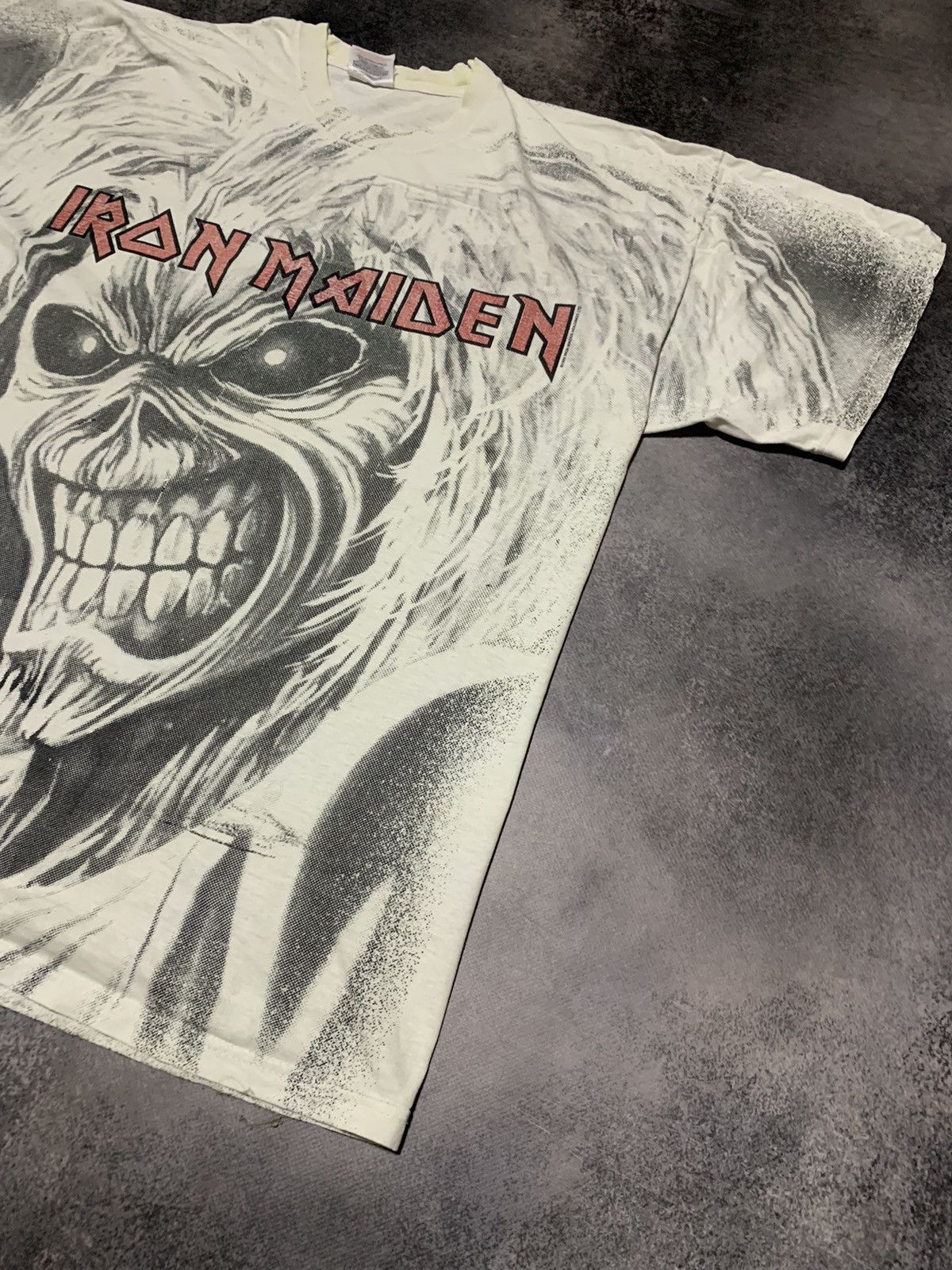 Rare 90s All Over Print Iron Maiden Vintage Tee shirt