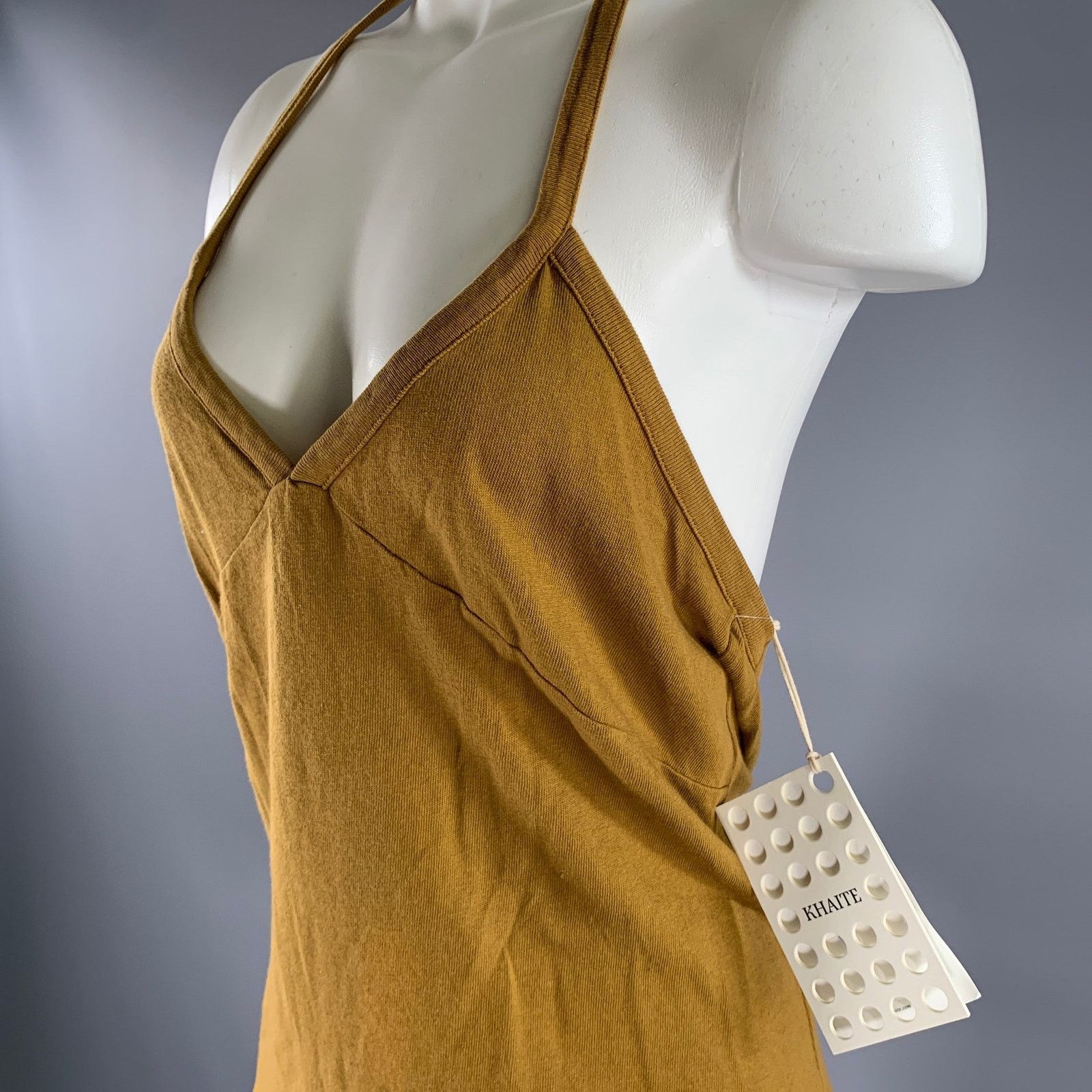 KHAITE KHAITE Size L Brown Cotton Halter Top Size L / US 10 / IT 46 - 2 Thumbnail