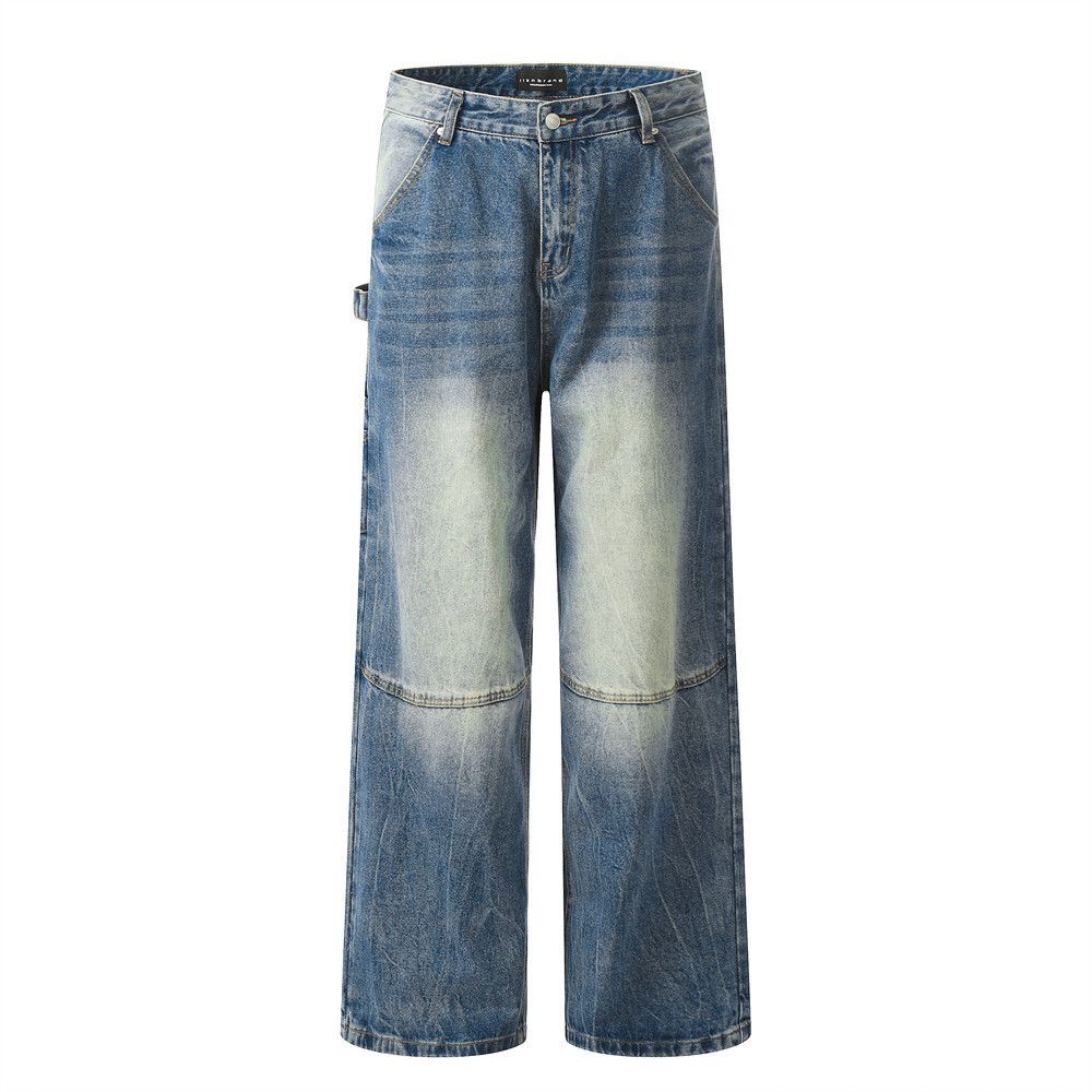 Japanese Brand Heavy wash gradient distressed pocket cargo jeans Size US 32 / EU 48 - 1 Thumbnail