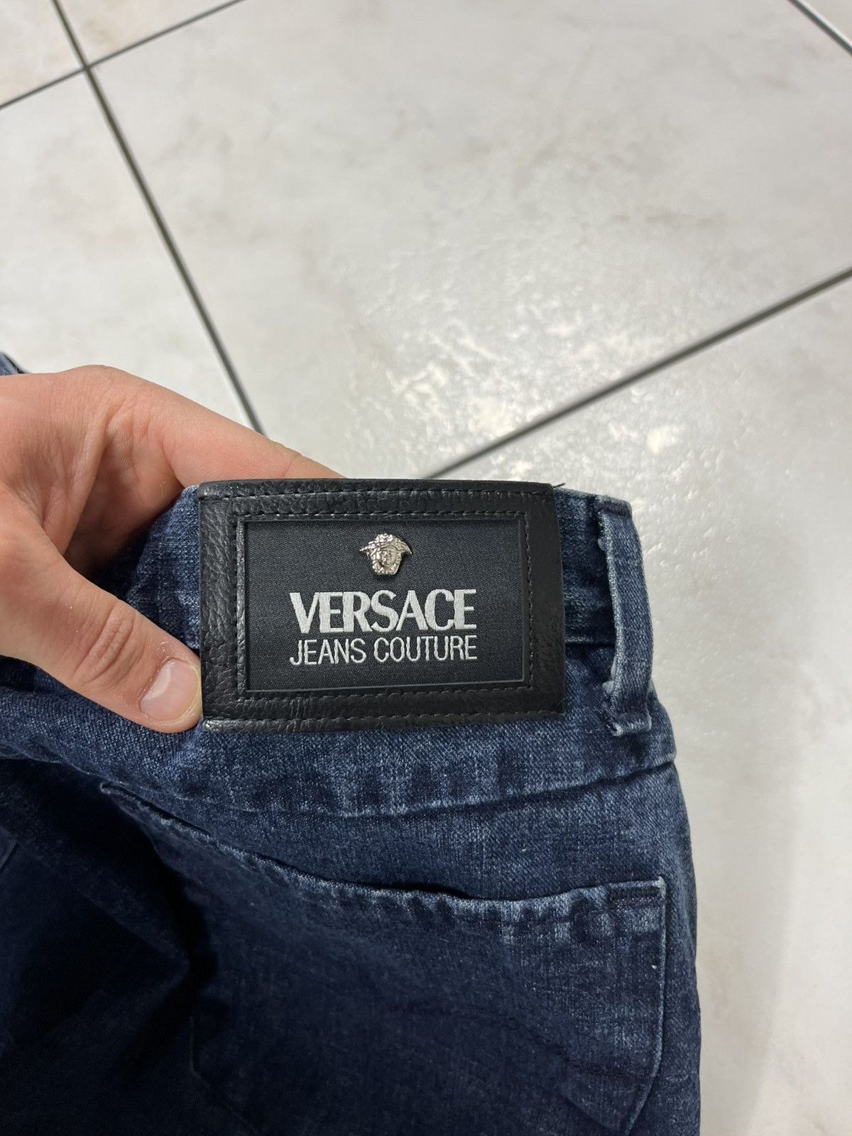 Versace × Versace Jeans Couture × Vintage Vintage Versace Jeans Couture denim pants shiny soaked dip Size 30" / US 8 / IT 44 - 20 Thumbnail
