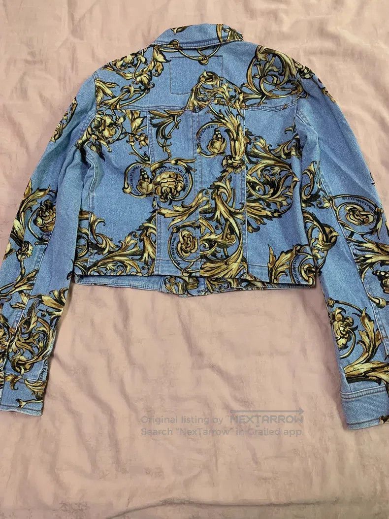 Versace Versace Baroque print denim jacket coat Size L / US 10 / IT 46 - 2 Thumbnail