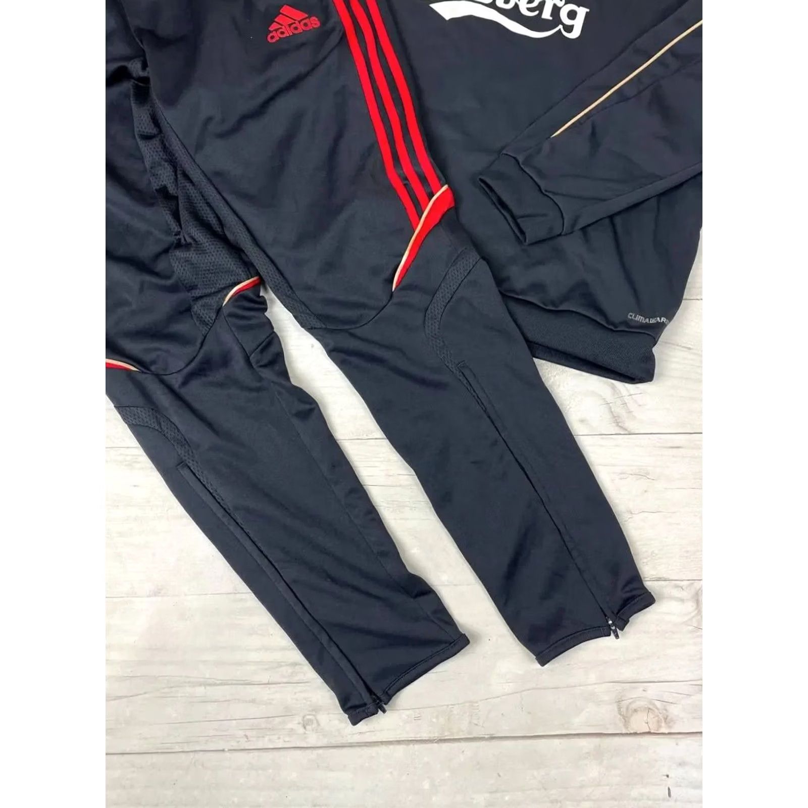 Adidas VINTAGE Adidas Liverpool Tracksuit Jacket Pants Men Size L Black Adidas Tracksuit Men L Black Football 2009 2010 Size 42R - 5 Thumbnail
