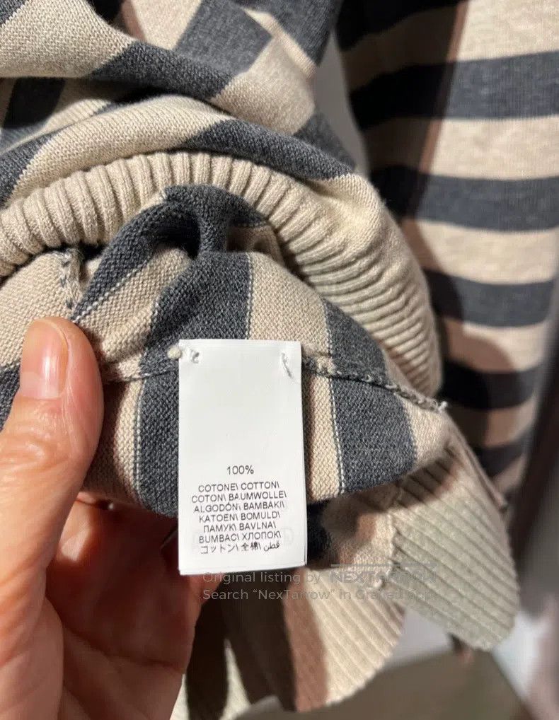 Brunello Cucinelli Brunello Cucinelli Men's Zip-Up Striped Knitted Sweater Size US L / EU 52-54 / 3 - 7 Thumbnail