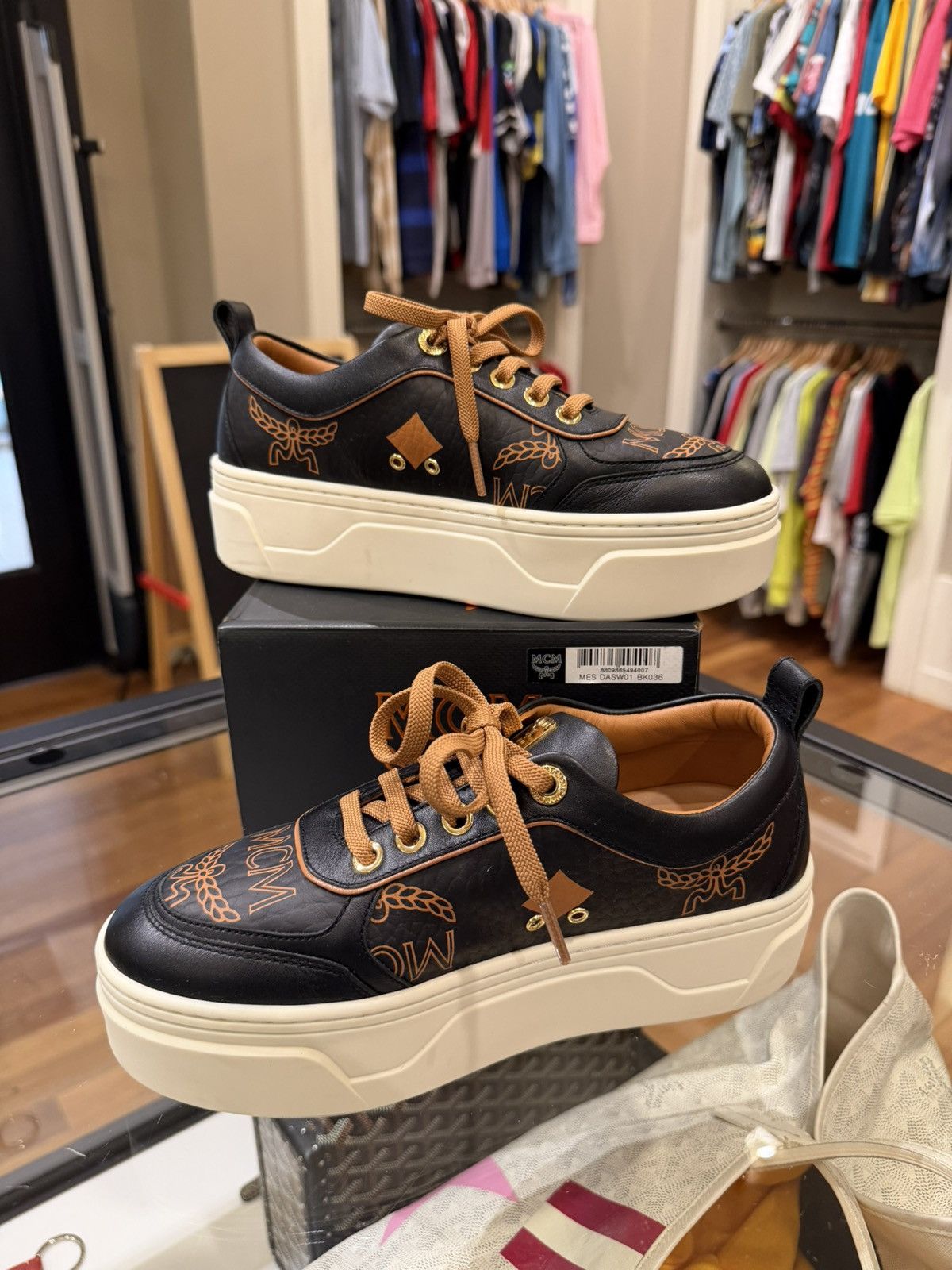 MCM MCM Skyward Platform Leather Sneaker Size US 6 / IT 36 - 3 Thumbnail